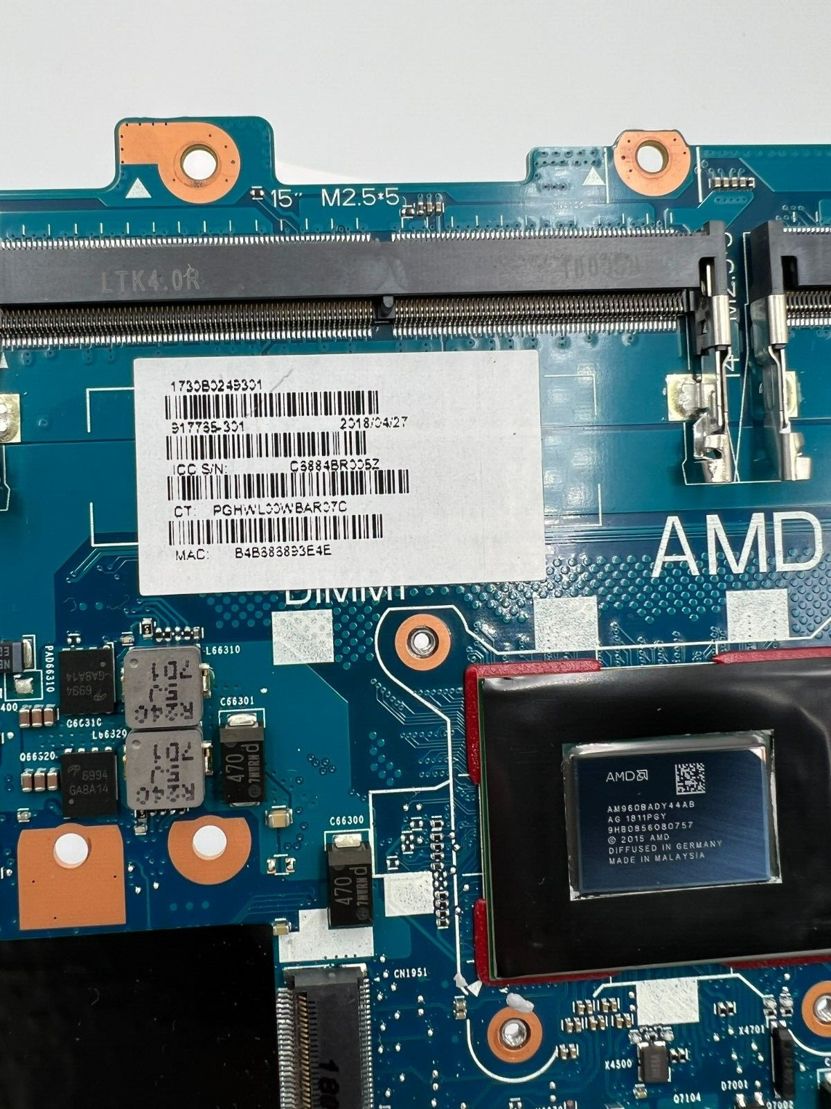 HP Thin Client MT43 Motherboard w/Onboard AMD Pro A8-9600B R5 CPU 917765-301