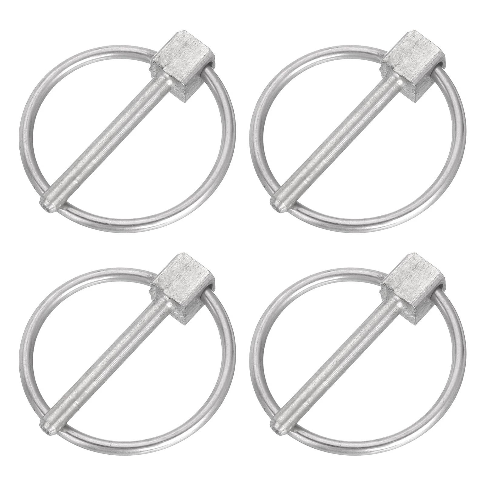 Uxcell 4pcs 1/8" X 1" Linch Pin with Ring, Stainless Steel Round 1/8 X