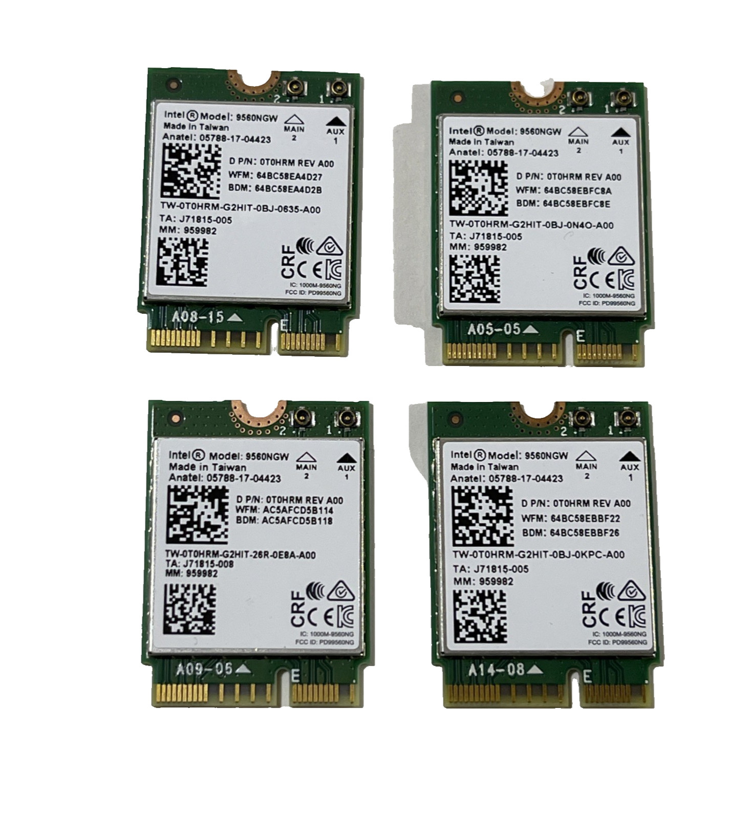 Lot of 4 Intel AC9560 9560NGW WiFi Card M.2 NGFF 802.11ac 2.4/5GHz WLAN