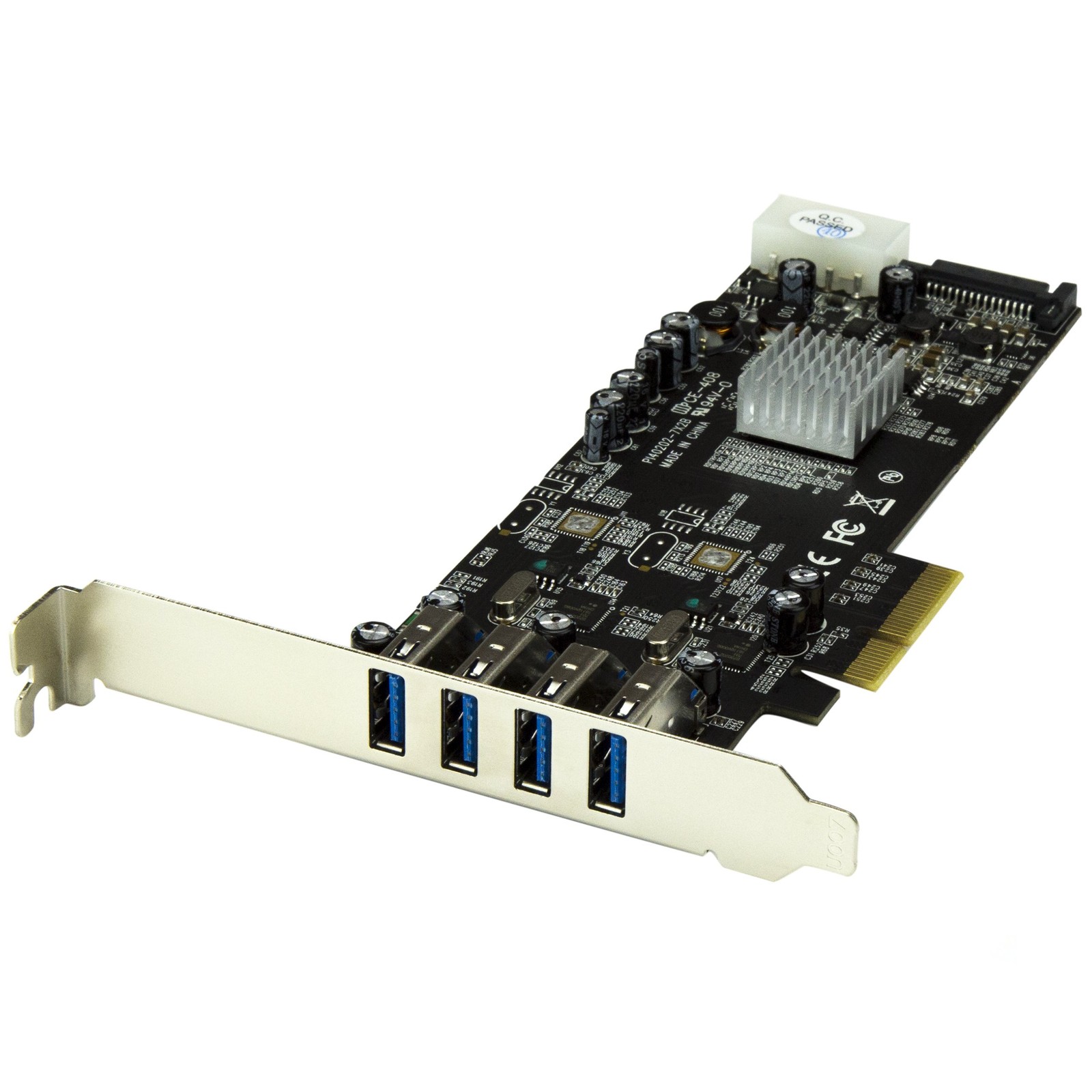StarTech.com 4-Port USB 3.0 PCI Express Card 4.7″ x 0.6″ x 6.6″, Black
