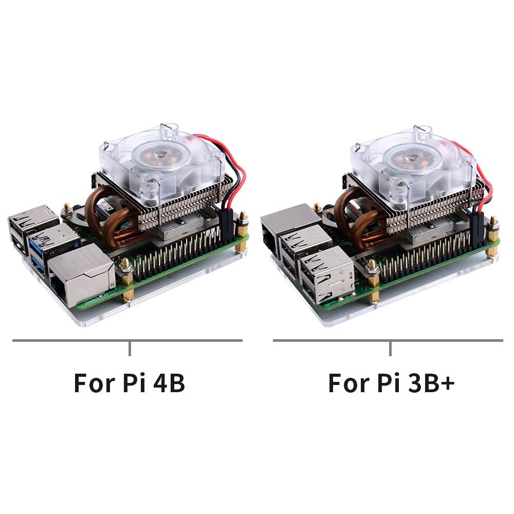 Silver RGB PWM Cooler for Raspberry Pi 4B/3B+ with Copper & Aluminum