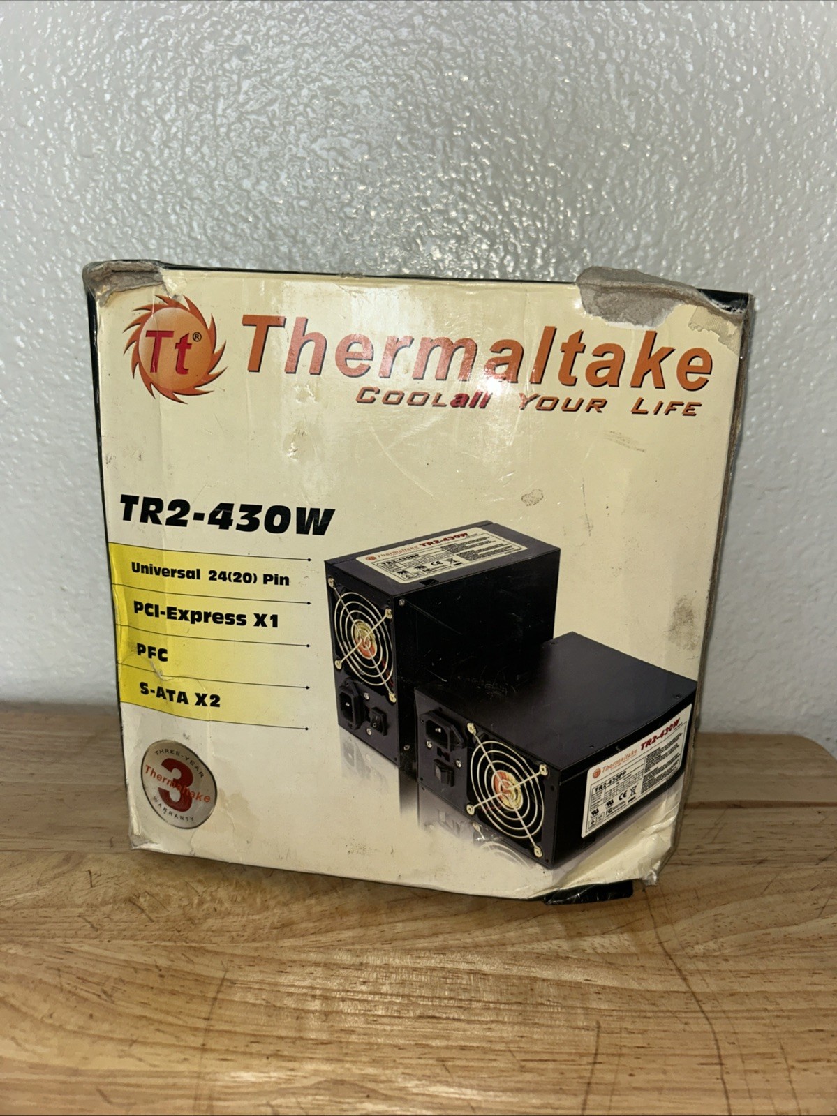 Thermaltake TR2-430 430NP 430W ATX 12V XP550NP Power Supply Dual Fan + Pwr Cord
