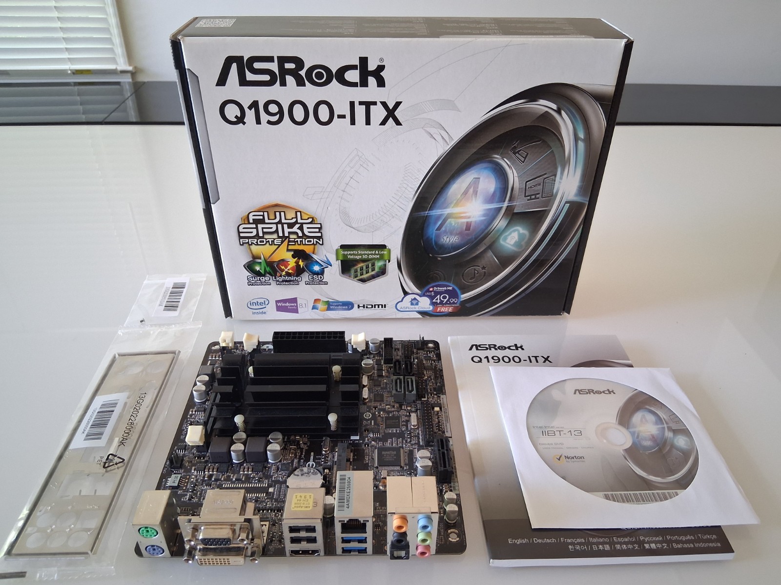 ASRock Q1900-ITX Intel J1900 Mini-ITX Motherboard Embedded J1900 CPU -parts only