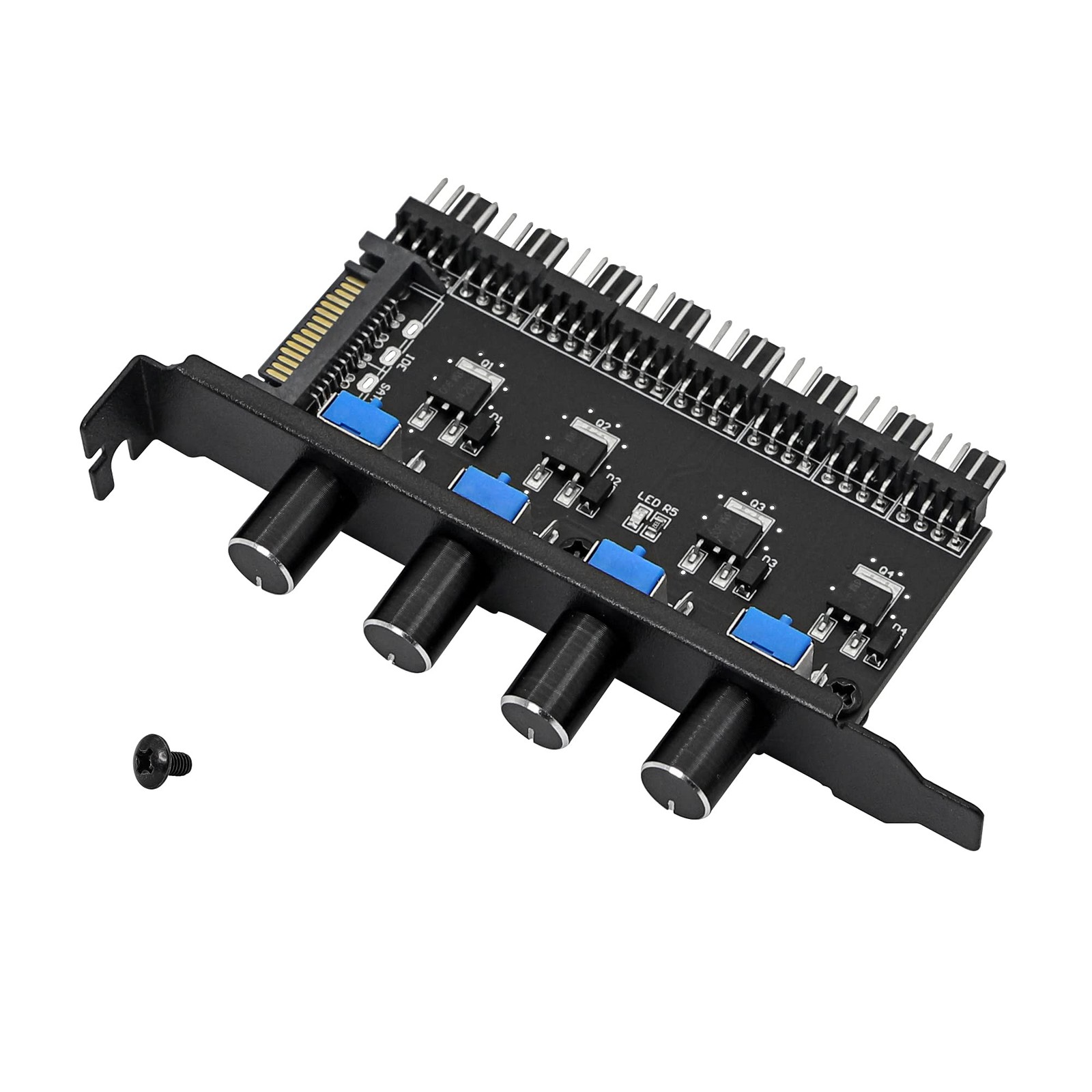 SinLoon 4 Knob Cooling Fan Speed Controller PC 8 Channels Hub for black