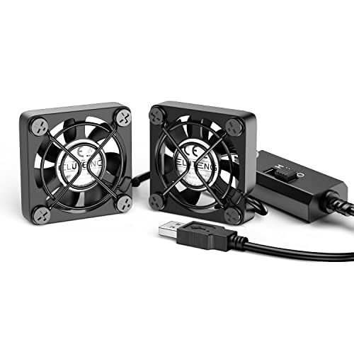 Dual 40mm USB Fan with 3 Speeds Adjustable 5V PC Fan Max 5500RPM 40mm* 40mm*25mm