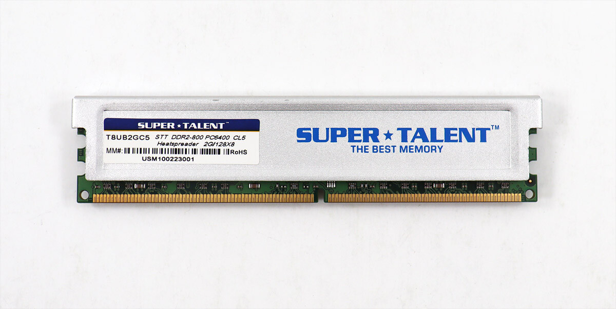 Super Talent 2GB DDR2-800 PC6400 CL5 Desktop DIMM Memory – T8UB2GC5 – RAM