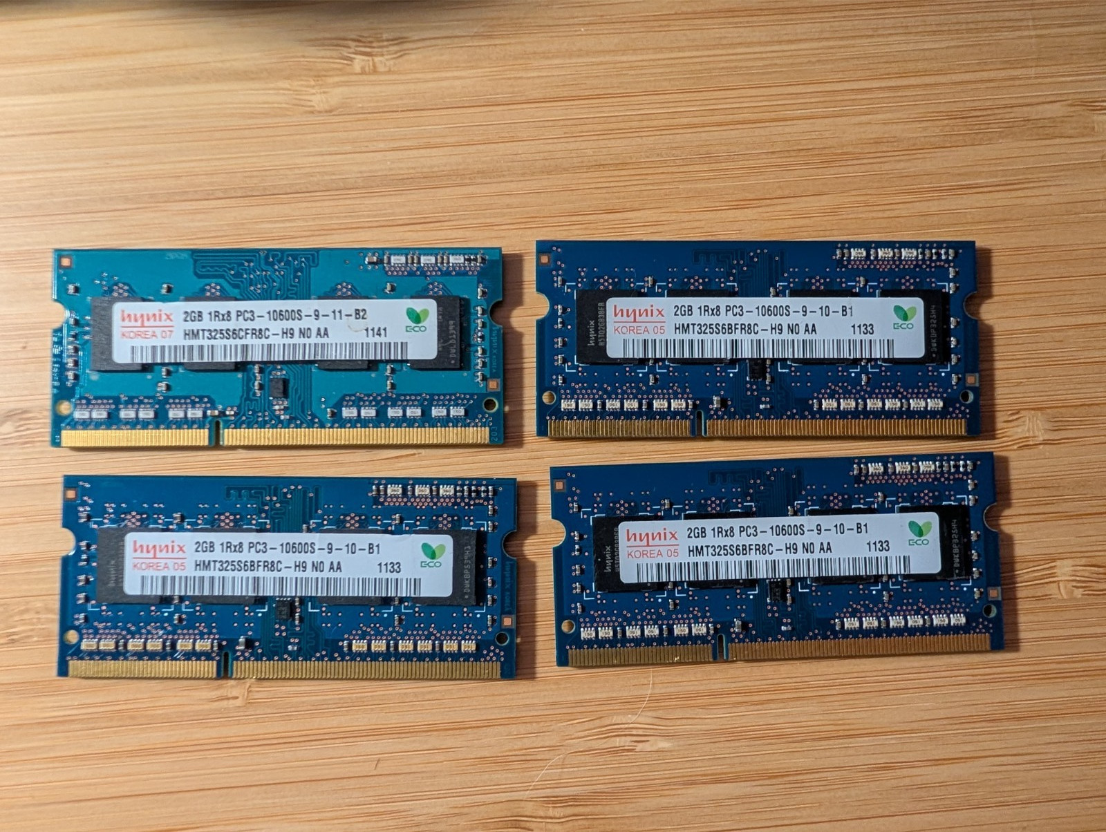 Hynix 8GB Laptop Memory Kit – 4x2GB DDR3L 1333MHz PC3L-10600S 1Rx8 SODIMM