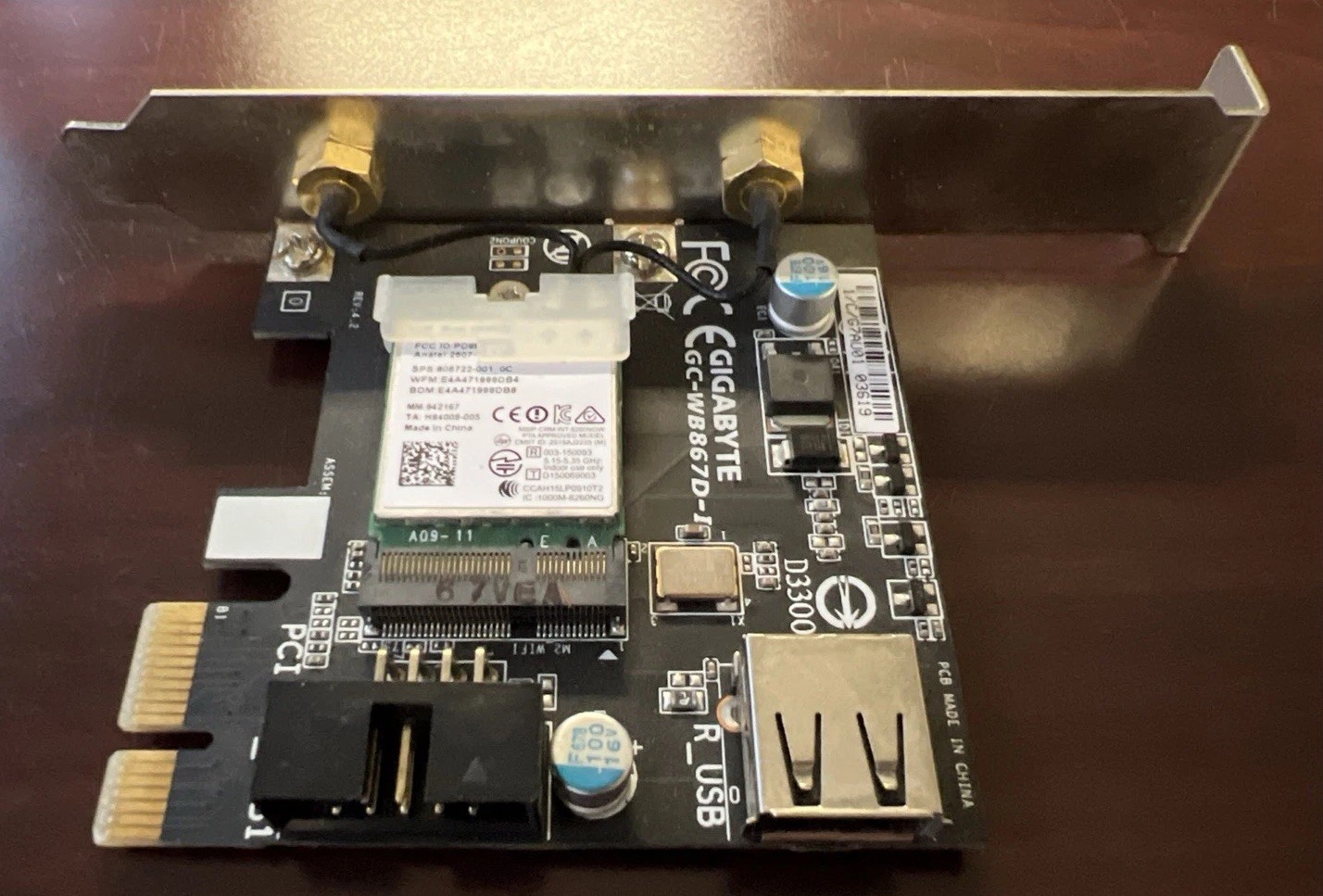 Gigabyte GC-WB867D-I Bluetooth 4.2/WiFi PCIE Expansion Card – Free Ship!