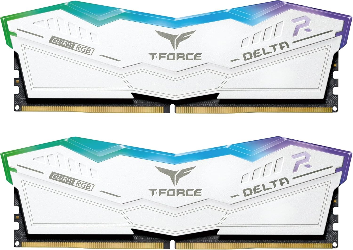 T-Force Delta RGB 32GB (2 x 16GB) DDR5 6400 MT/s CL40 Desktop RAM EXPO XMP White