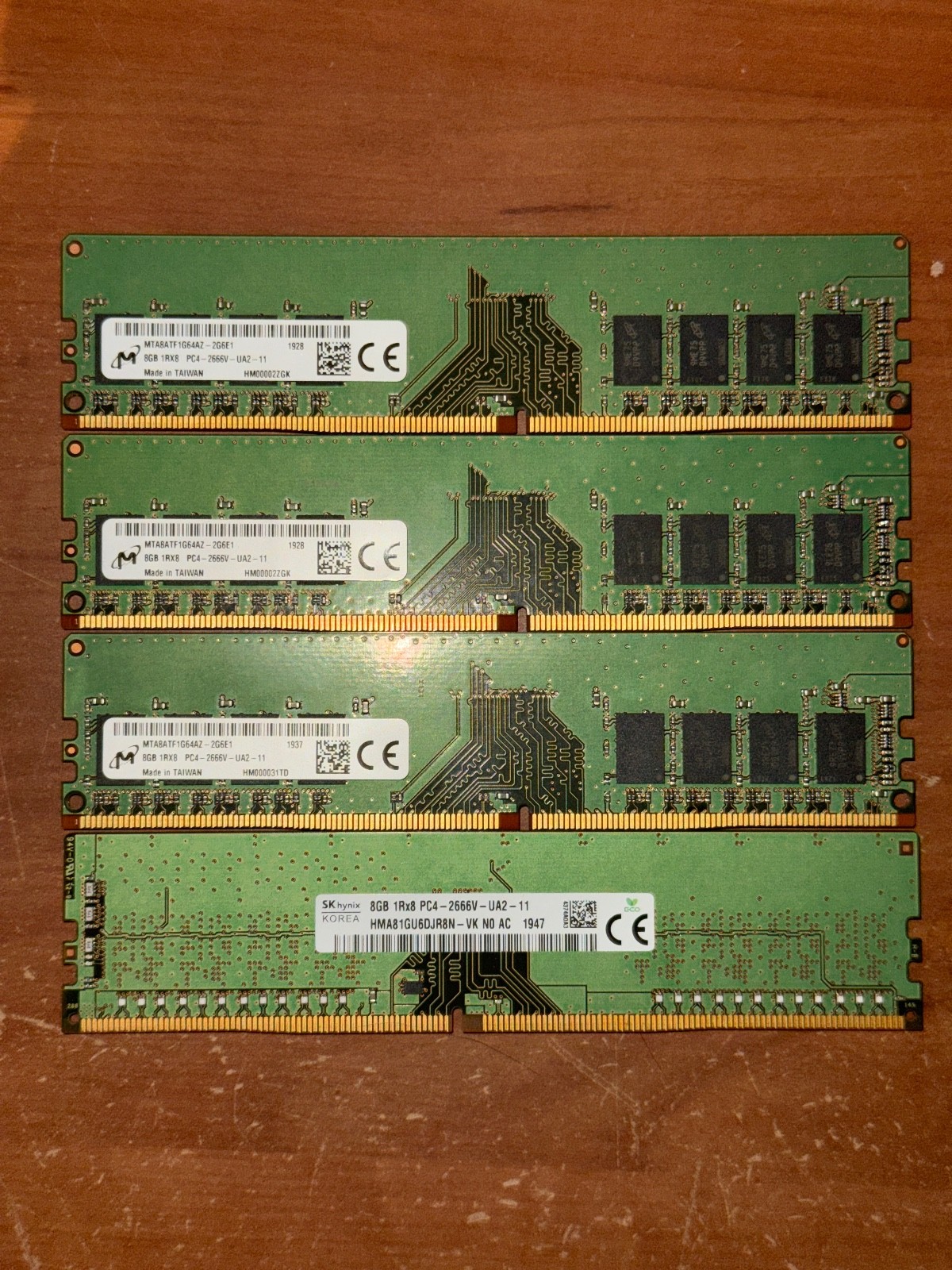Bulk 4X PC4 8GB Desktop RAM Sticks obo