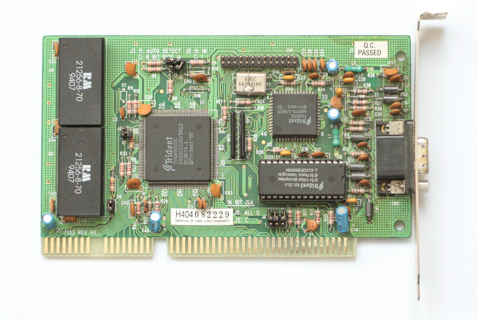 ISA graphics card – TRIDENT TVGA9000C – 256KB – TESTED – NO TARIFF