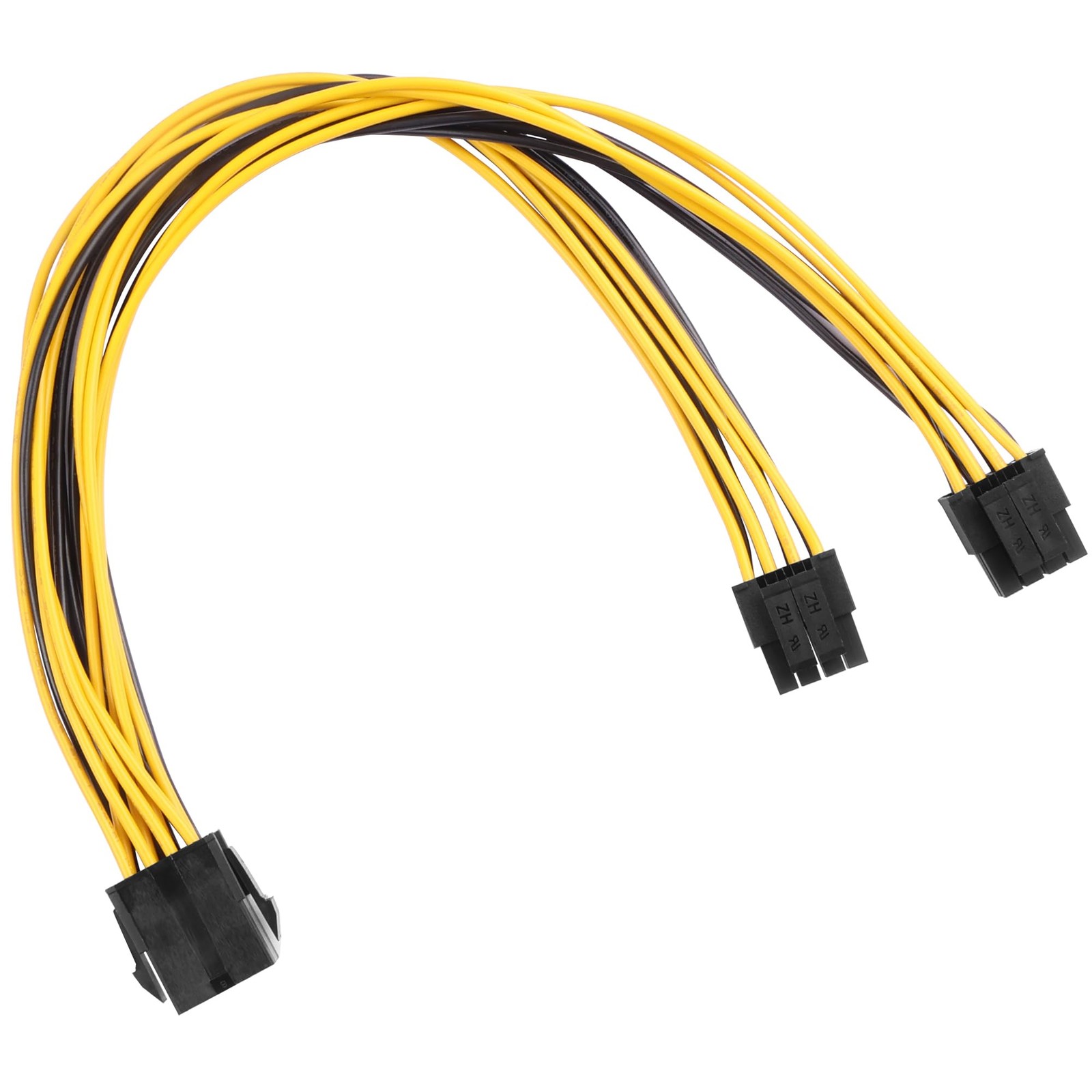2 PCS 13.3-inch CPU 8-Pin Female to Dual 8-Pin Male Power Adapter Y-Splitter