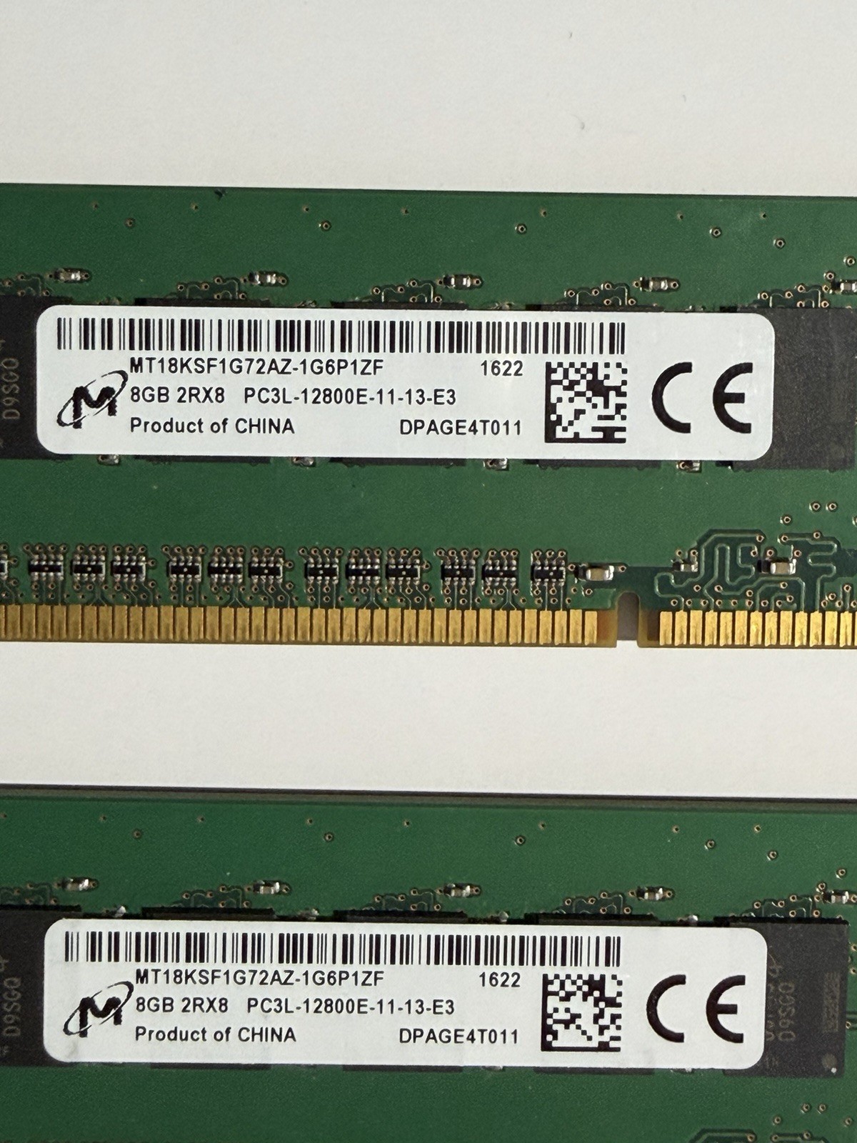 Micron 16GB (2x8GB) DDR3-1600 PC3-12800R Registered RDIMM 240-Pin Server ECC RAM