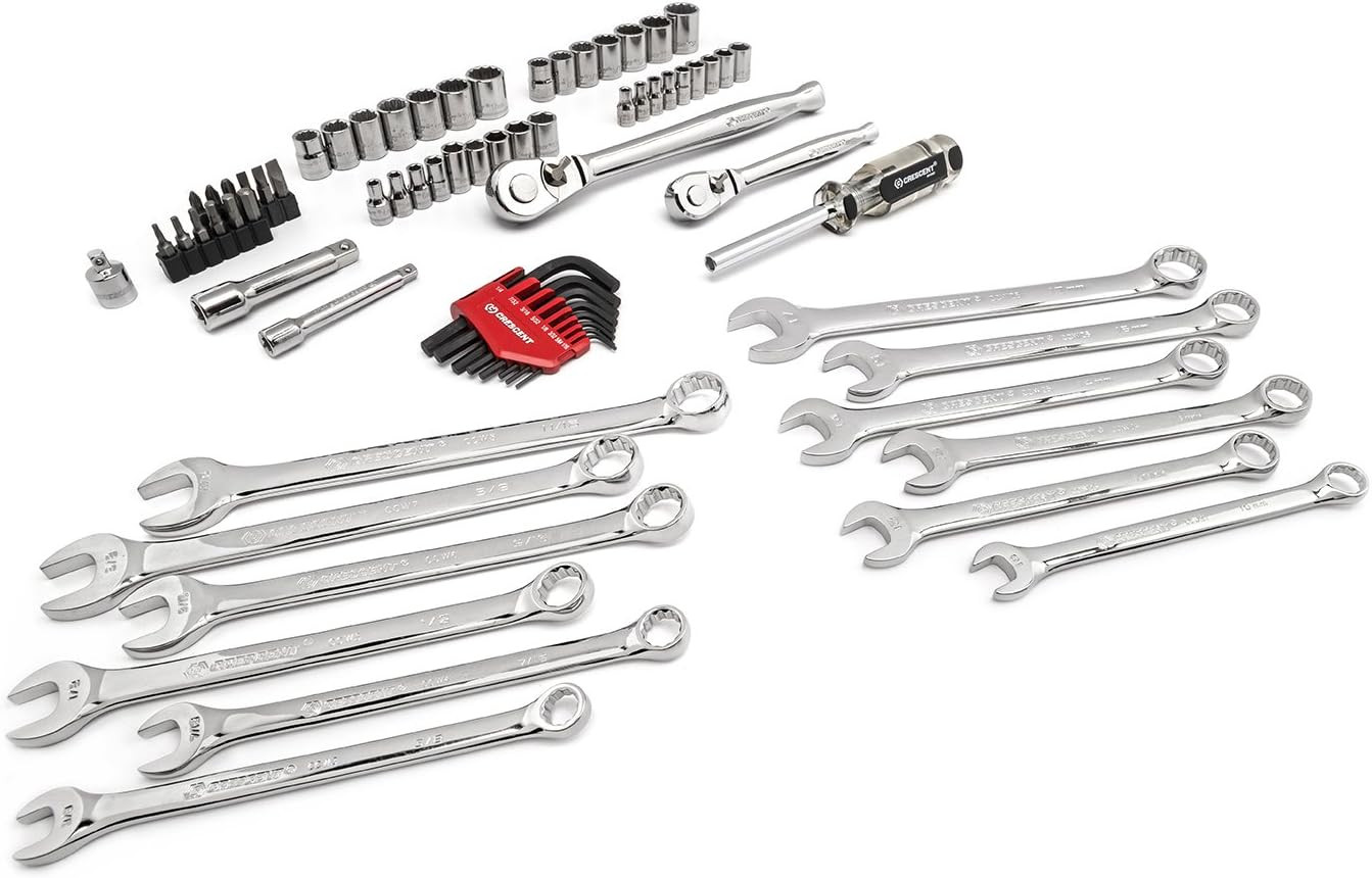 70 Pc. 1/4″ & 3/8″ Drive 6 & 12 Point Standard Sae/Metric Mechanics Tool Set – C