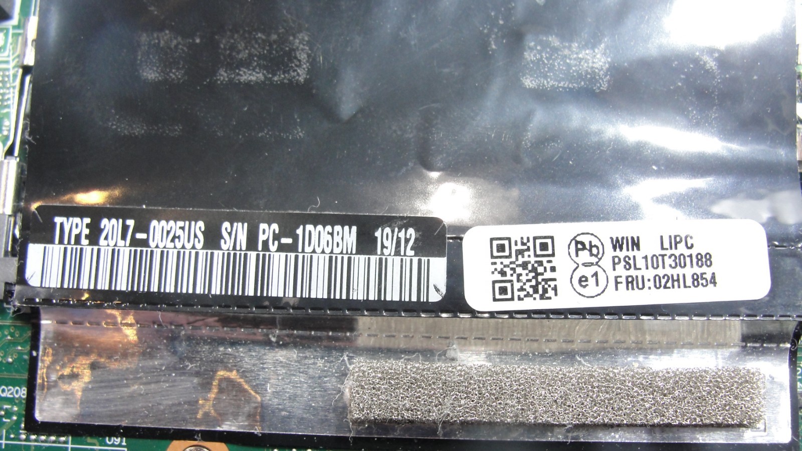 Lenovo ThinkPad 14” T480s Genuine Intel i7-8650U 1.9GHz 8GB Motherboard 02HL854
