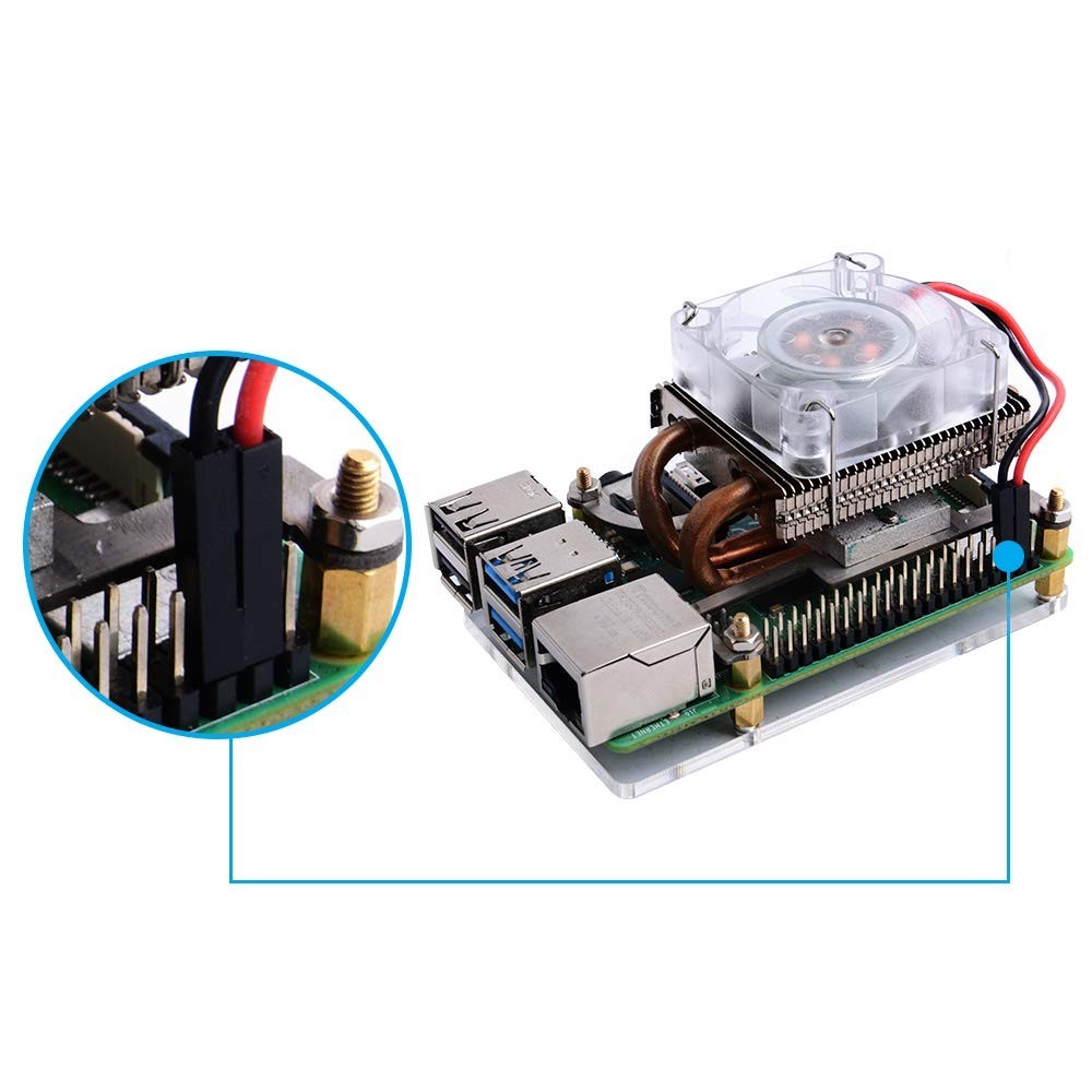 Silver RGB PWM Cooler for Raspberry Pi 4B/3B+ with Copper & Aluminum