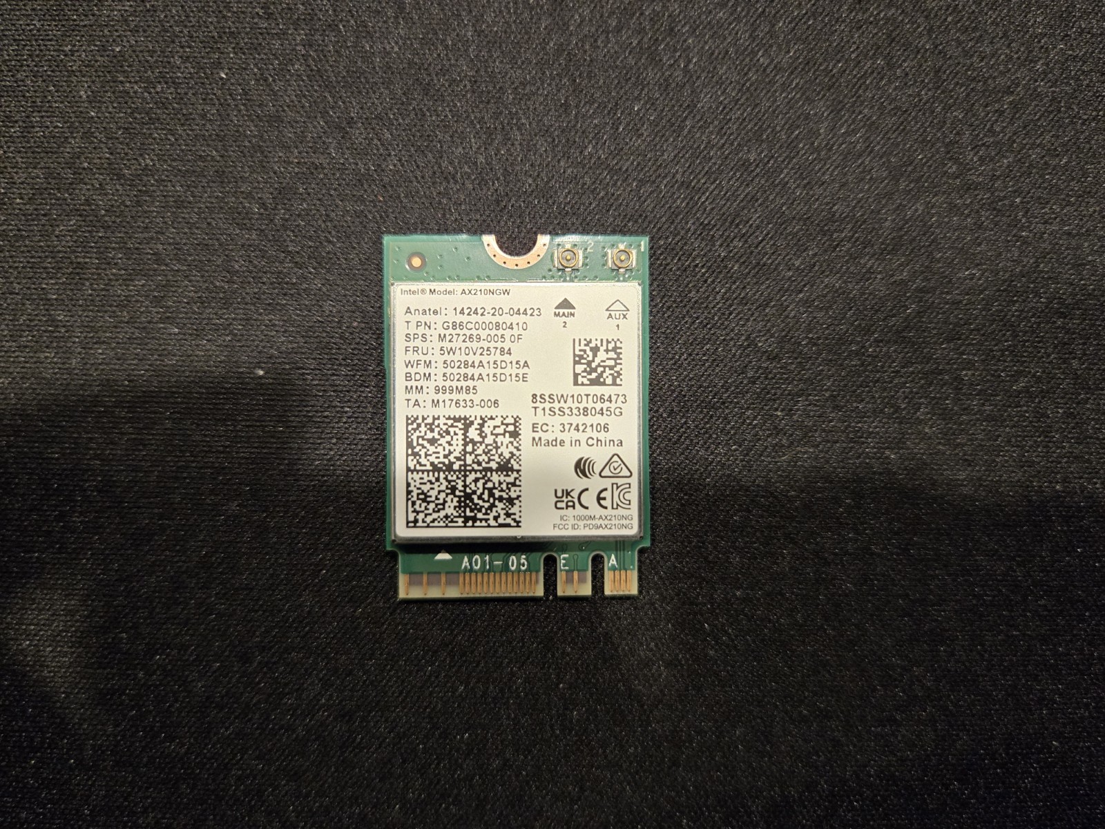 Intel ax210ngw WiFi 6E