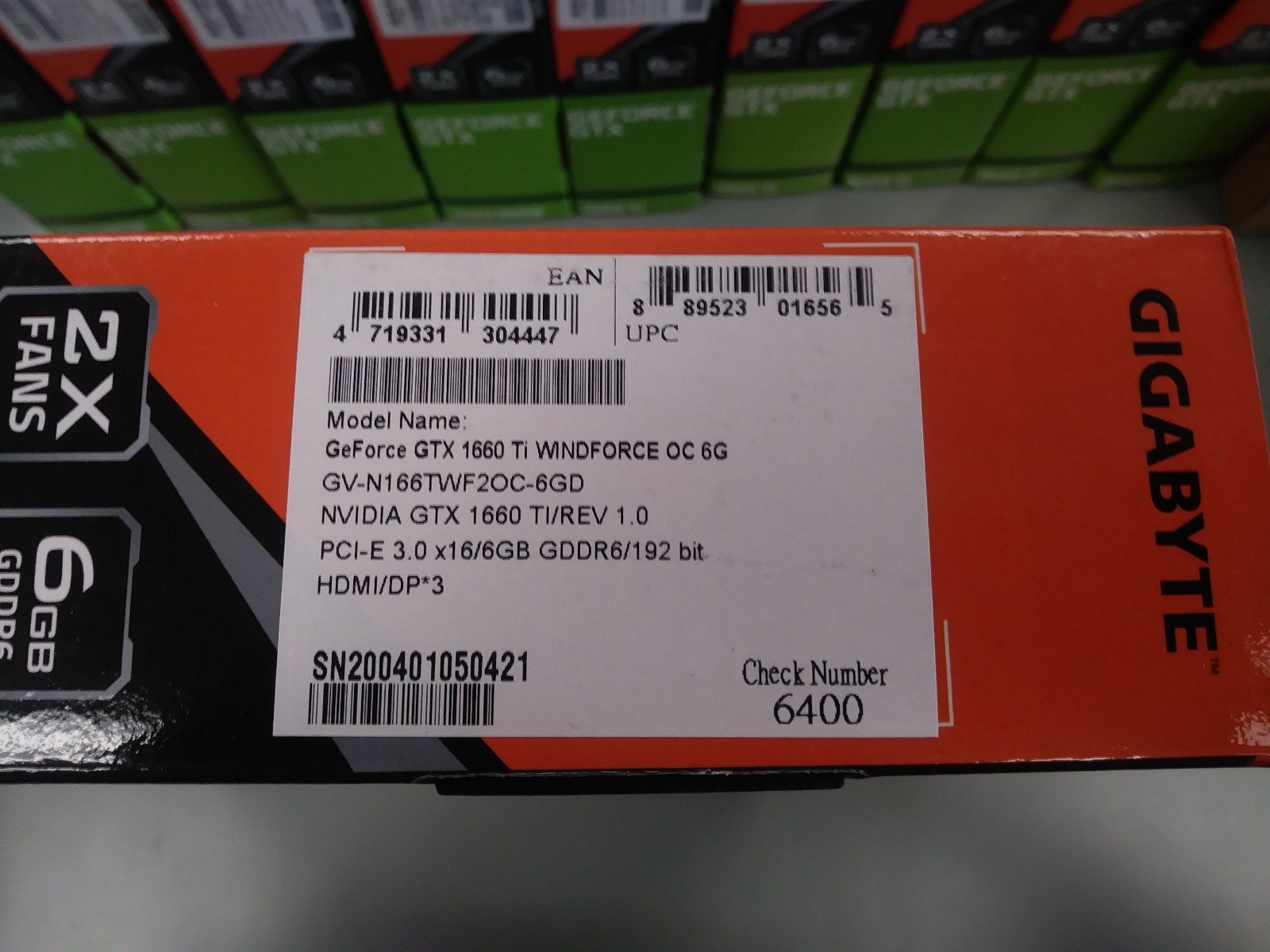 Gigabyte GeForce GTX 1660 TI OC 6G GDDR6 Video Card (GV-N166TWF2OC-6GD)