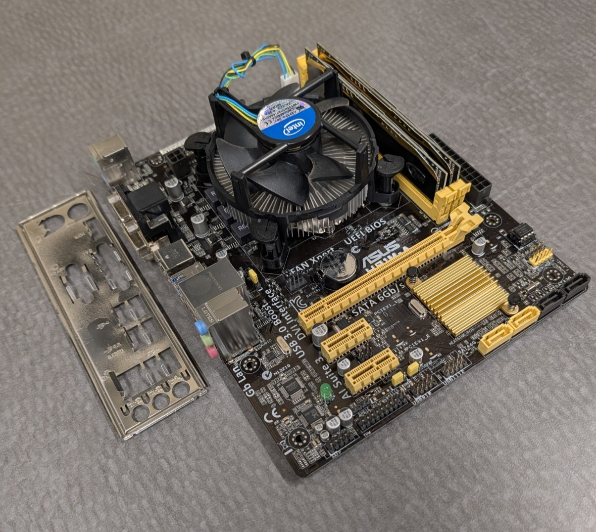 ** Intel 3.6 GHz i3-4160 CPU + ASUS H81M-A Motherboard + 8GB RAM