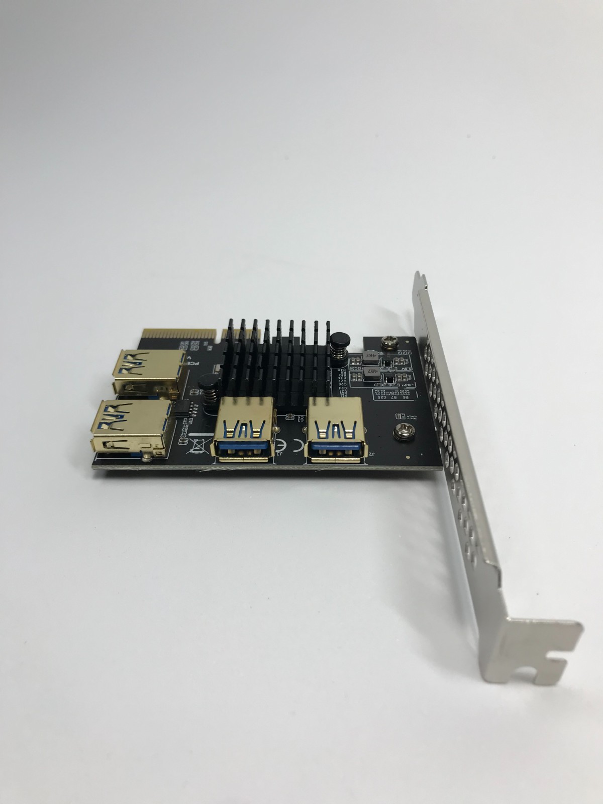 MZHOU PCIe X4 to 4-Port USB 3.0 Multiplier Riser Card Adapter for GPU Mining NEW