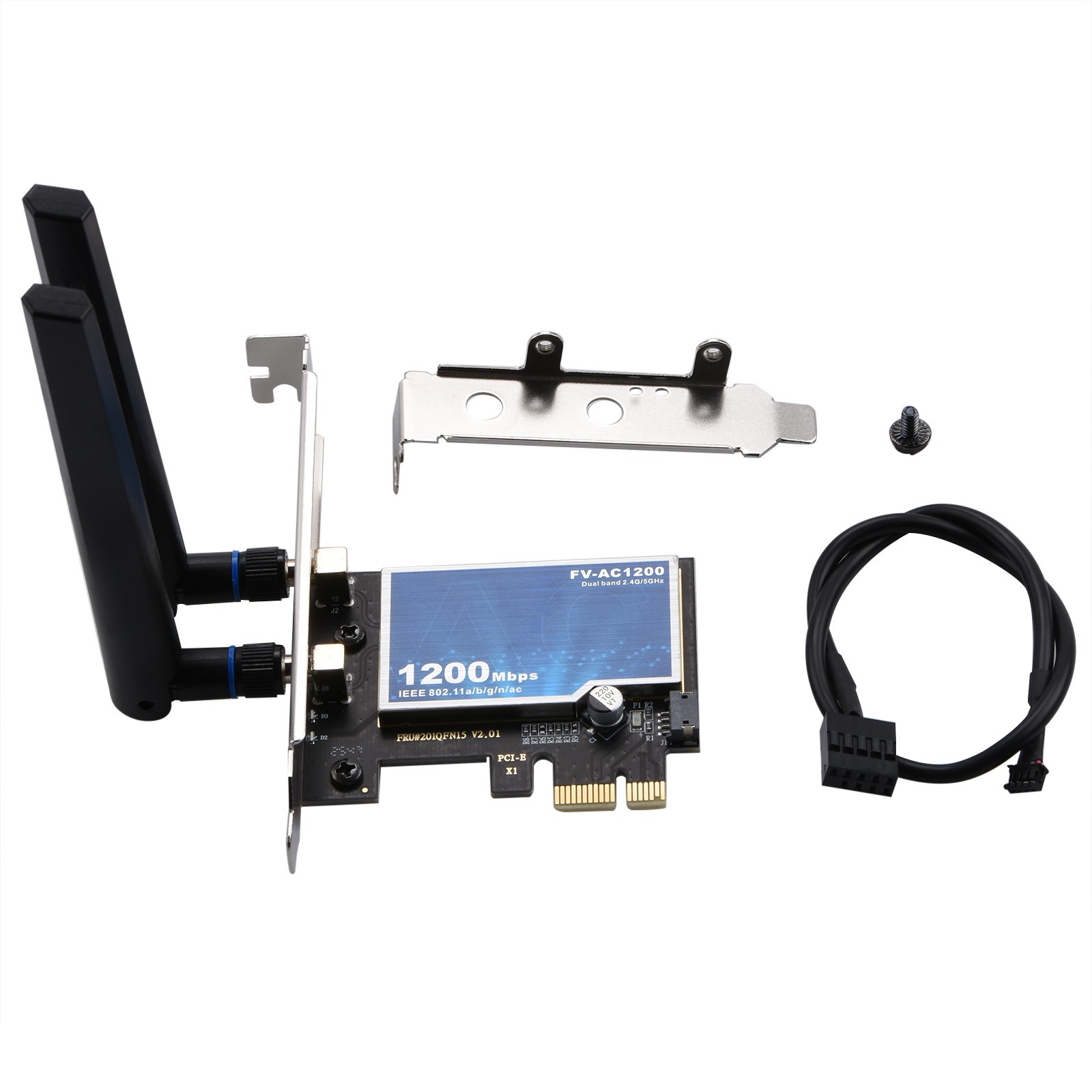FV-AC1200 PCIe Adapter Dual Band 2.4G/5GHz 300Mbps/867Mhz BT4.0 for Desktop PC