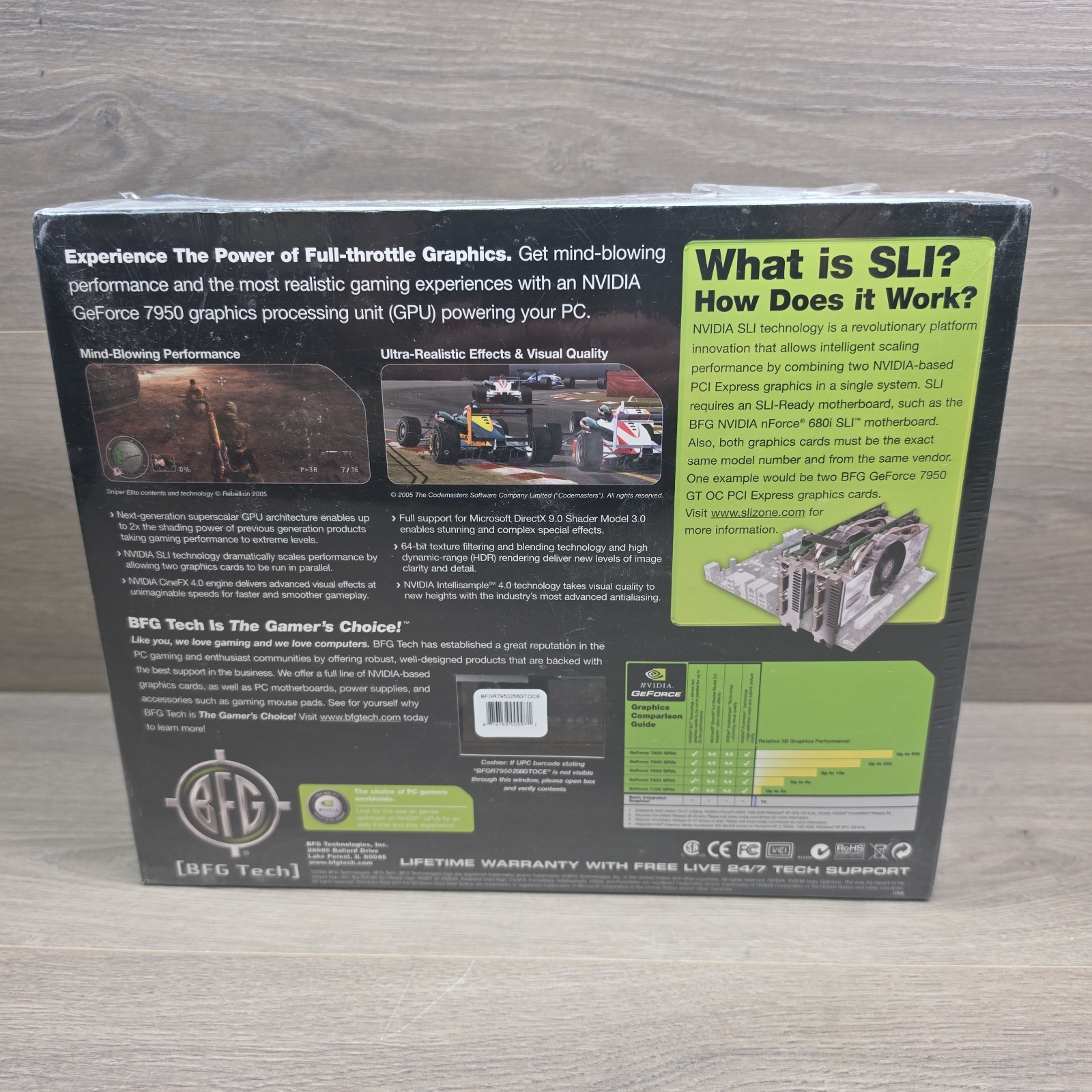 BFG TECH GeForce 7950 GT OC Graphics Card 256MB PCI-E Brand New In Sealed Box