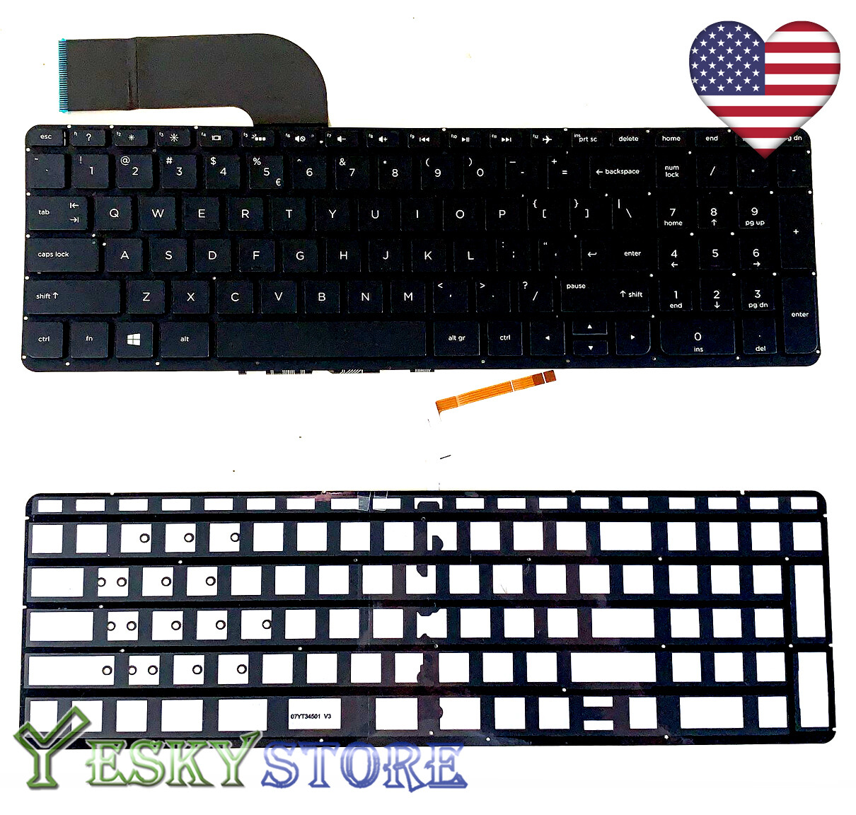 New Keyboard Backlit for HP Pavilion 15-p000 15-p008au 15-p030nr US