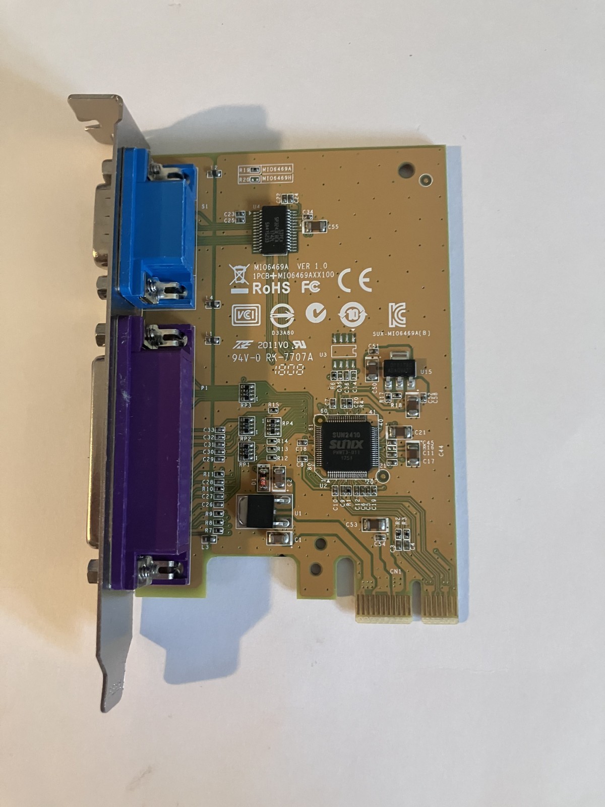 Dell Sunix Serial RS-232 Parallel PCIe Expansion Card YCJ65 MI06469A