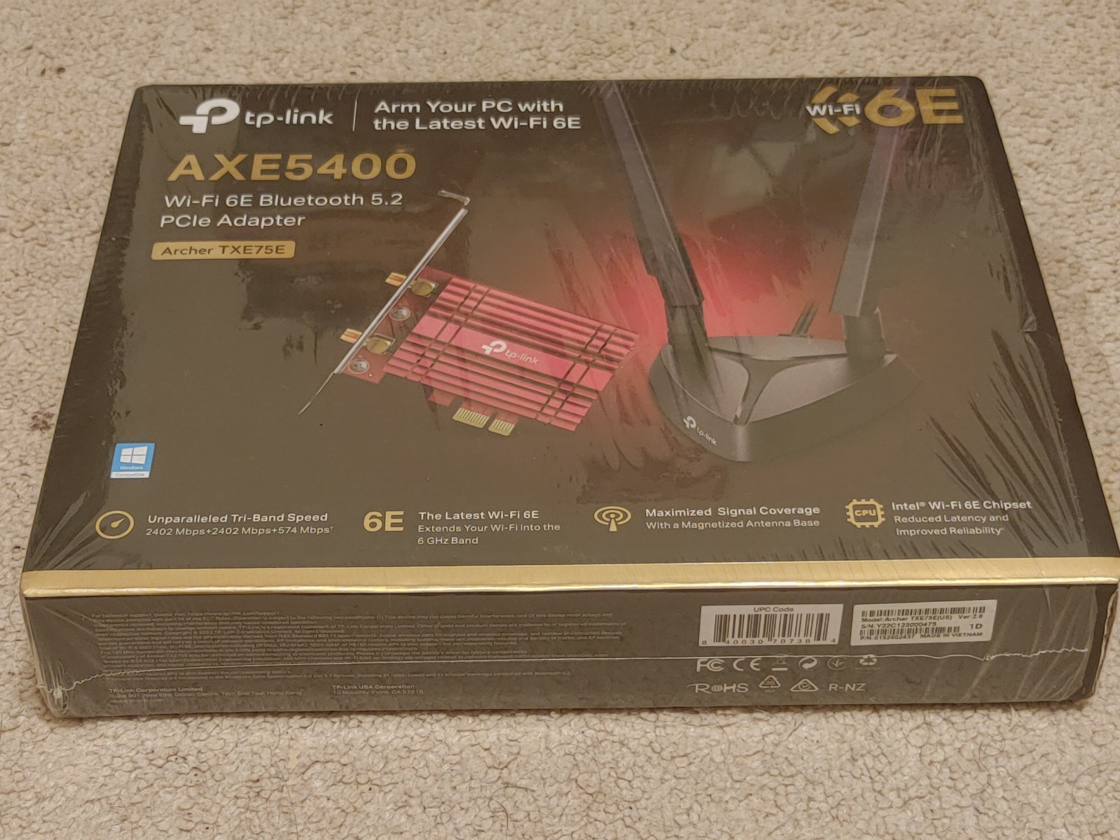 TP-Link Archer TXE75E WiFi 6E AX5400 PCIe WiFi Card Tri-Band Wireless Adapter