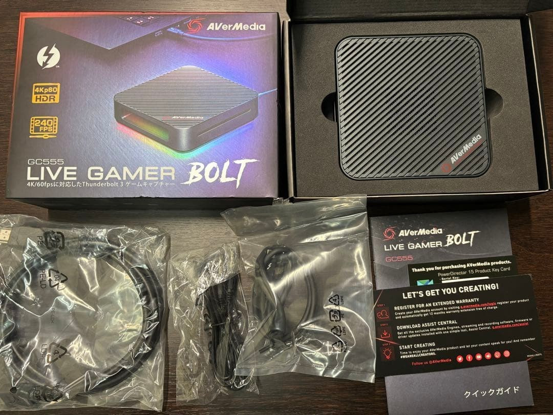 AVerMedia Live Gamer BOLT GC555 4K60 HDR Capture Card HDMI In TB3 External Japan