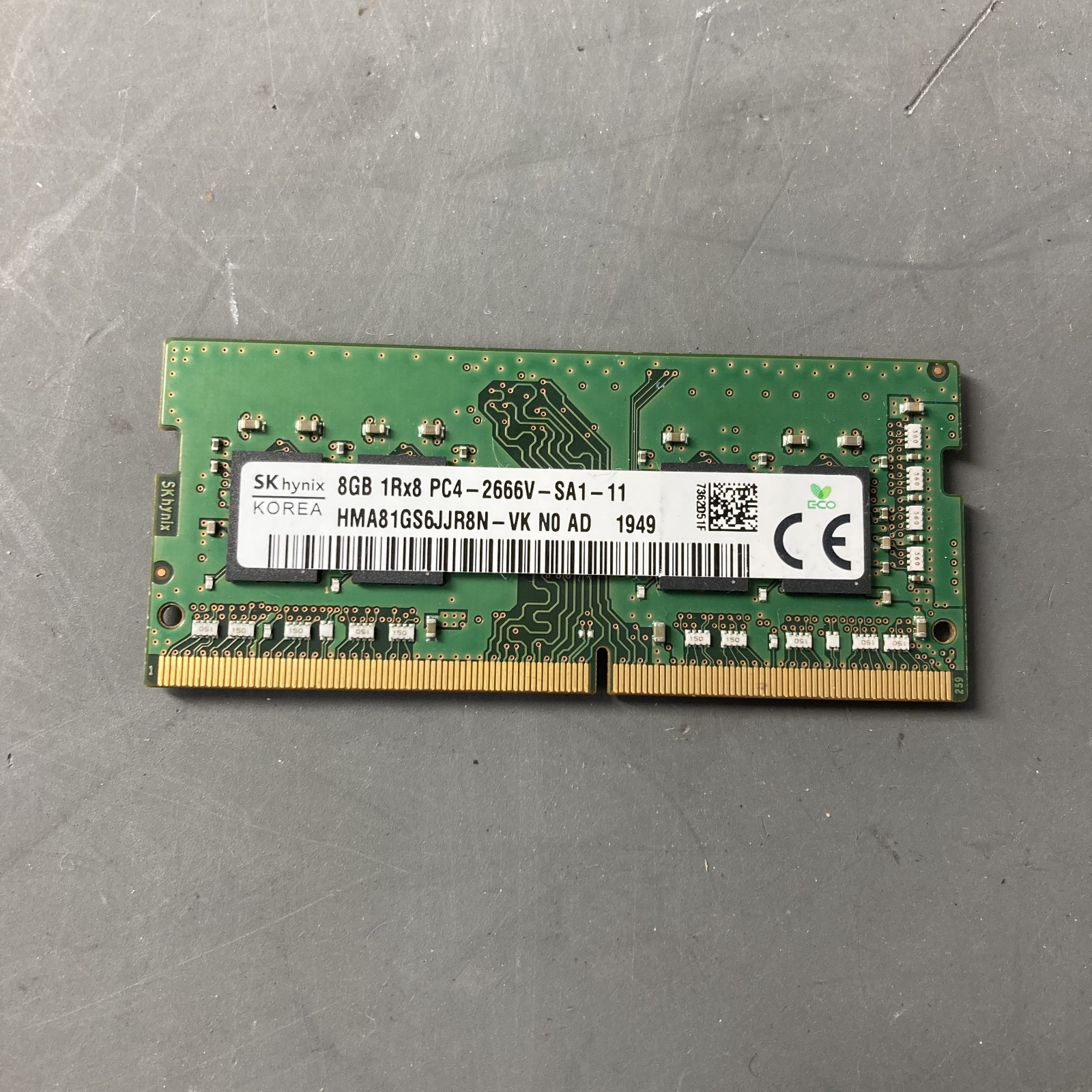 SK hynix 8GB 1Rx8 PC4 2666V SA1 11 HMA81GS6JJR8N VK Ram Laptop