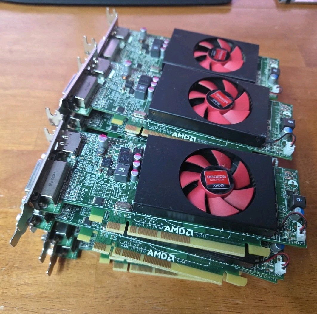 Lot Of 14 AMD Radeon R5 240 1GB 0F9P1R DVI-I DisplayPort Low Profile