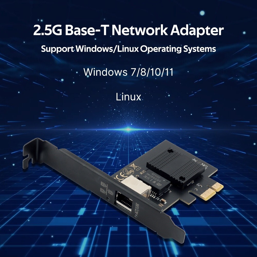 1x 2.5Gbps PCIe to RJ45 Intel I226 Ethernet Network Adapter NIC LAN Desktop Card
