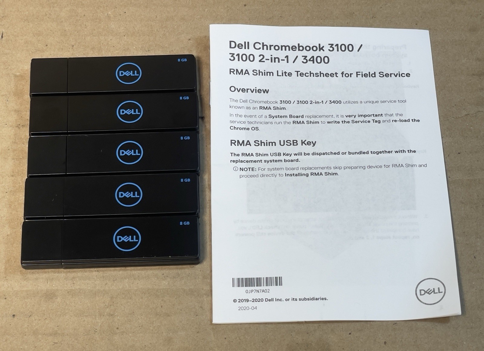 5x Dell Chromebook 3100/3100 2-in-1/ 3400 Field Service RMA Shim Lite D/P HNDKX