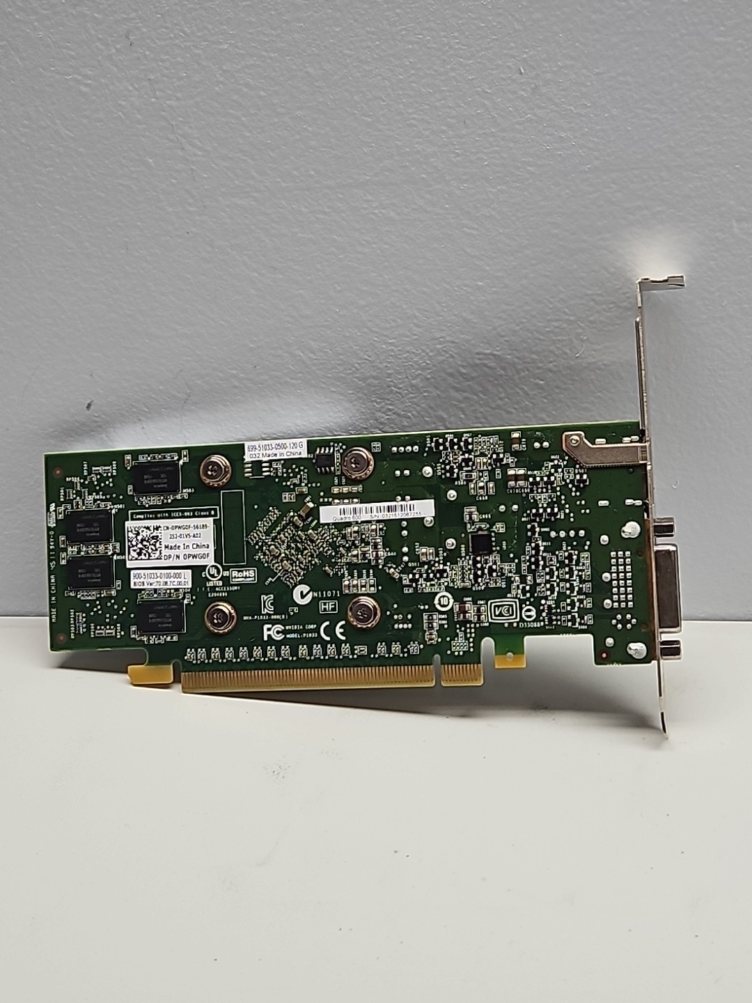HP Nvidia Quadro 600 1GB GDDR3 PCIe DVI/DisplayPort Graphics Card 612951-001