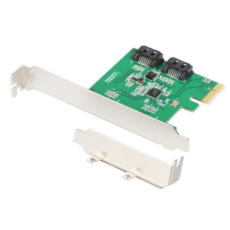 PCIExpress to 2x SATA3.0 Controller Adapter Card Expand Storage and Backup