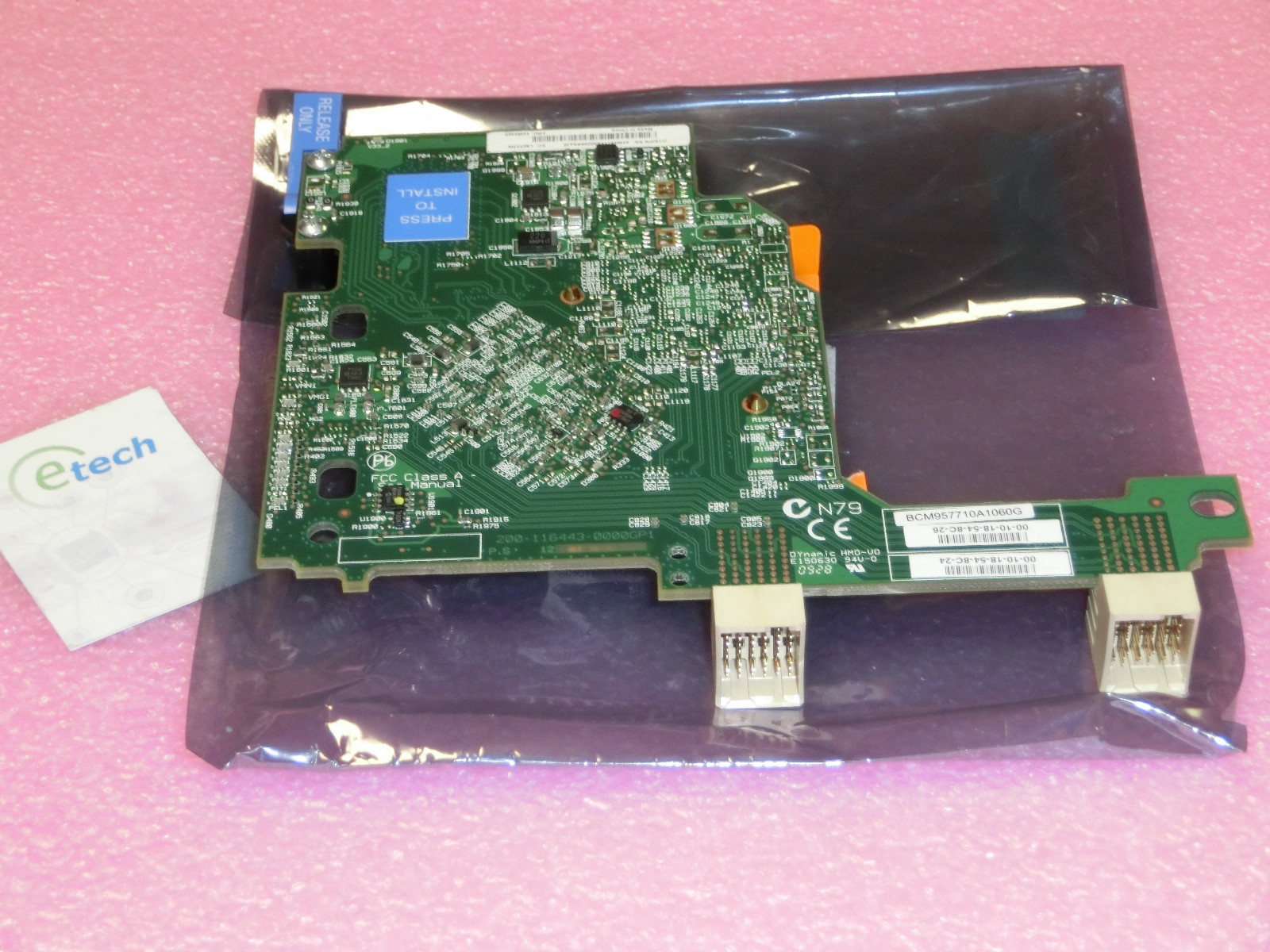 44W4466 – IBM Broadcom Dual-Port 10 Gigabit Ethernet Card CFFH HS22, FRU 44W4469