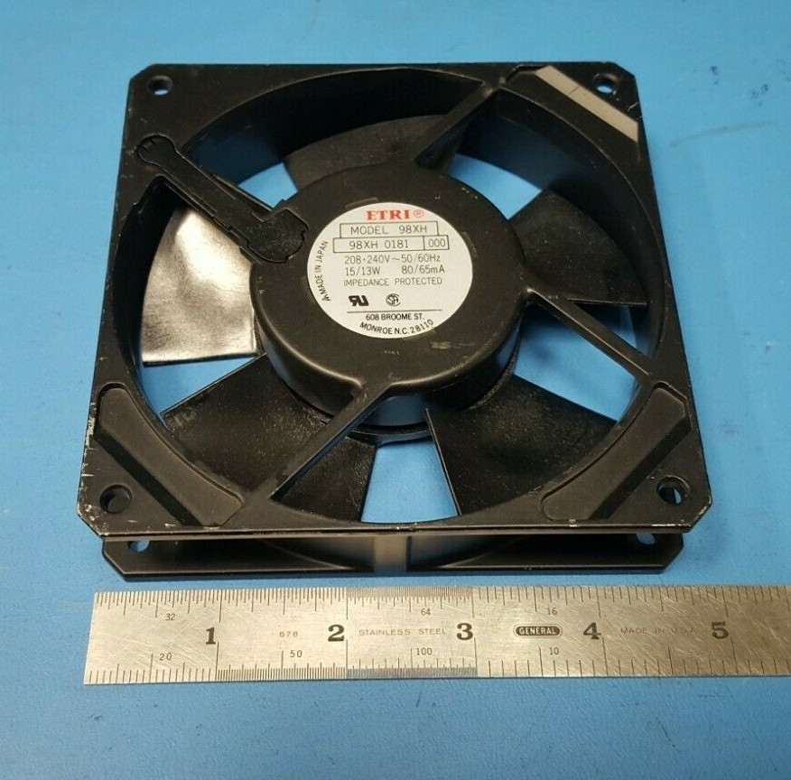 FAN ETRI, 98XH, 98XH0181000, 208-240VAC, 80/65mA, 15/13W, 119 X 119 X 25mm