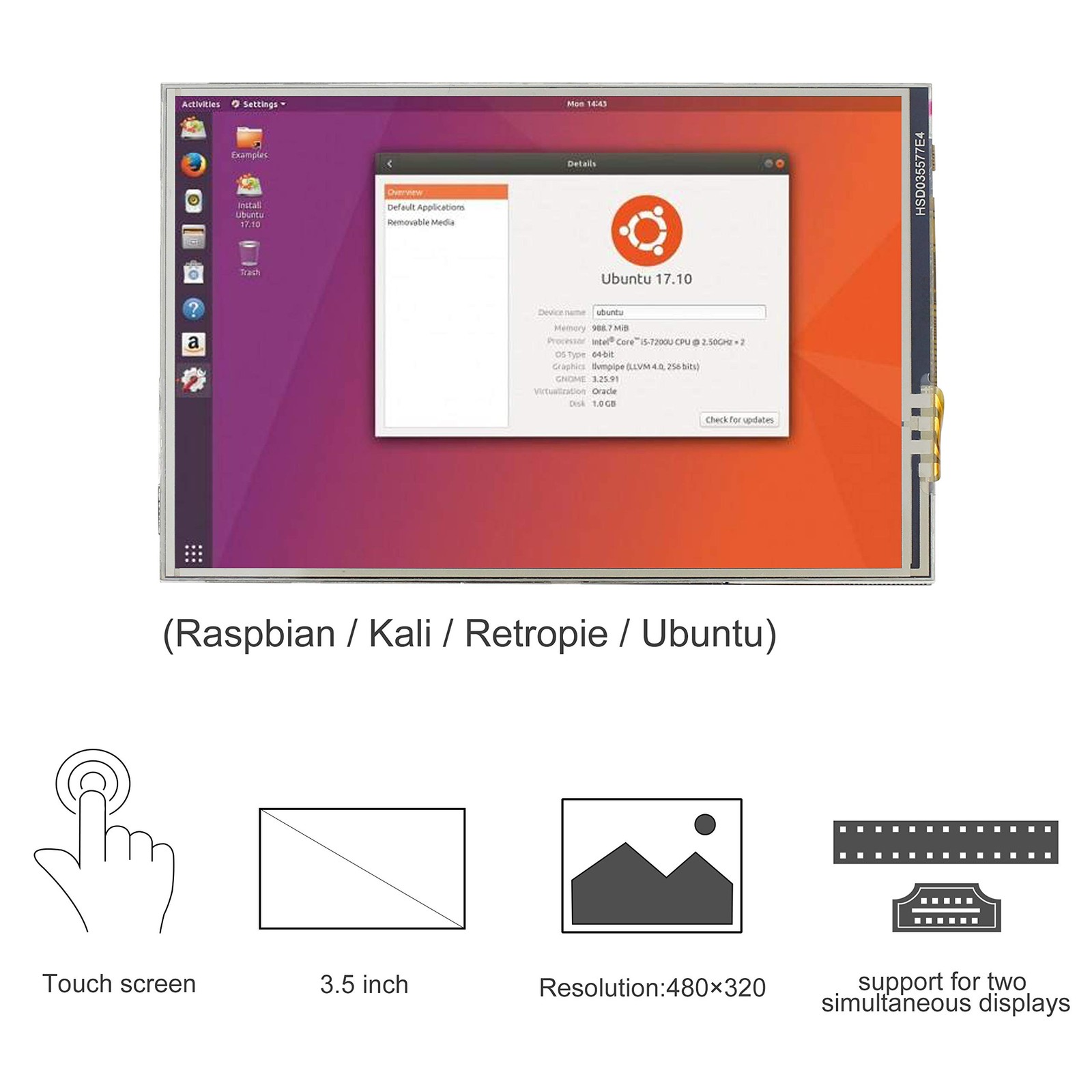 JUN-ELECTRON for Raspberry Pi 3 B+ 3.5 inch Touch Screen with screen