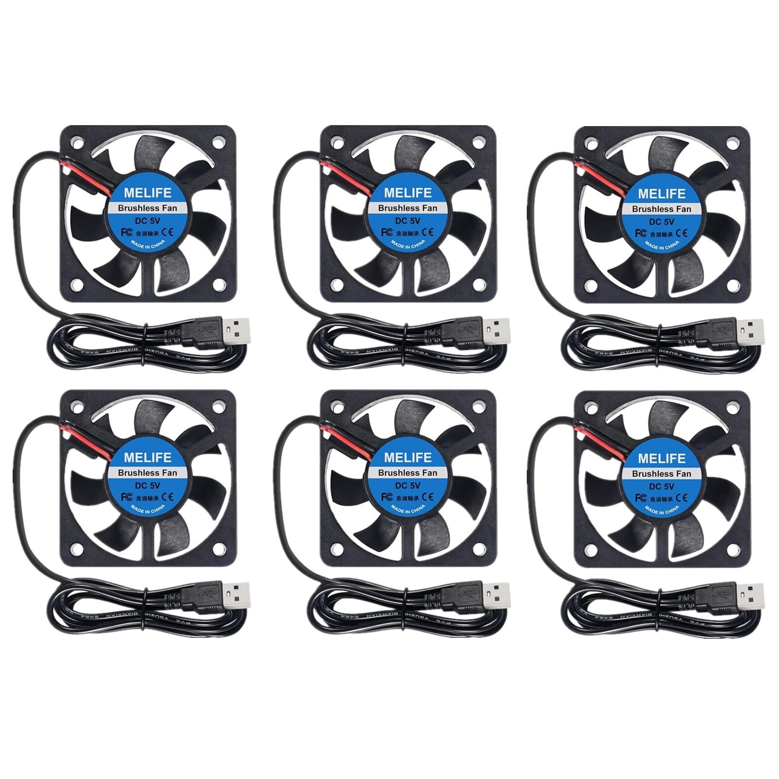 6Pcs 40mm x10mm DC 5V USB Brushless Cooling Fan, Dual Ball Bearing, Quiet…