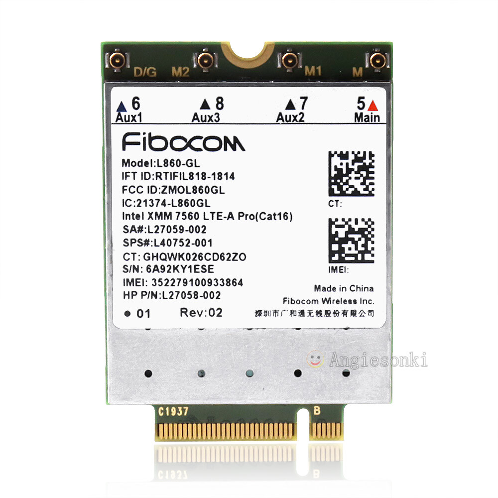 Fibocom L860-GL 4G Module Wlan Card SPS#L27188-001 for HP Elitebook X360 830 840