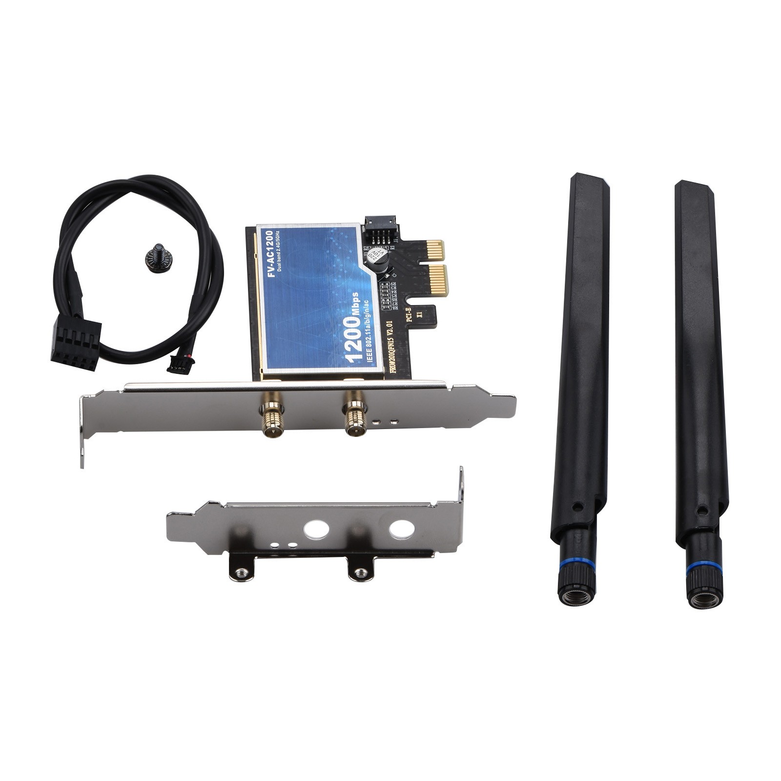 FV-AC1200 PCIe Wireless Adapter w/BT4.0 Dual Band AC1200 Speed for Windows 7-11