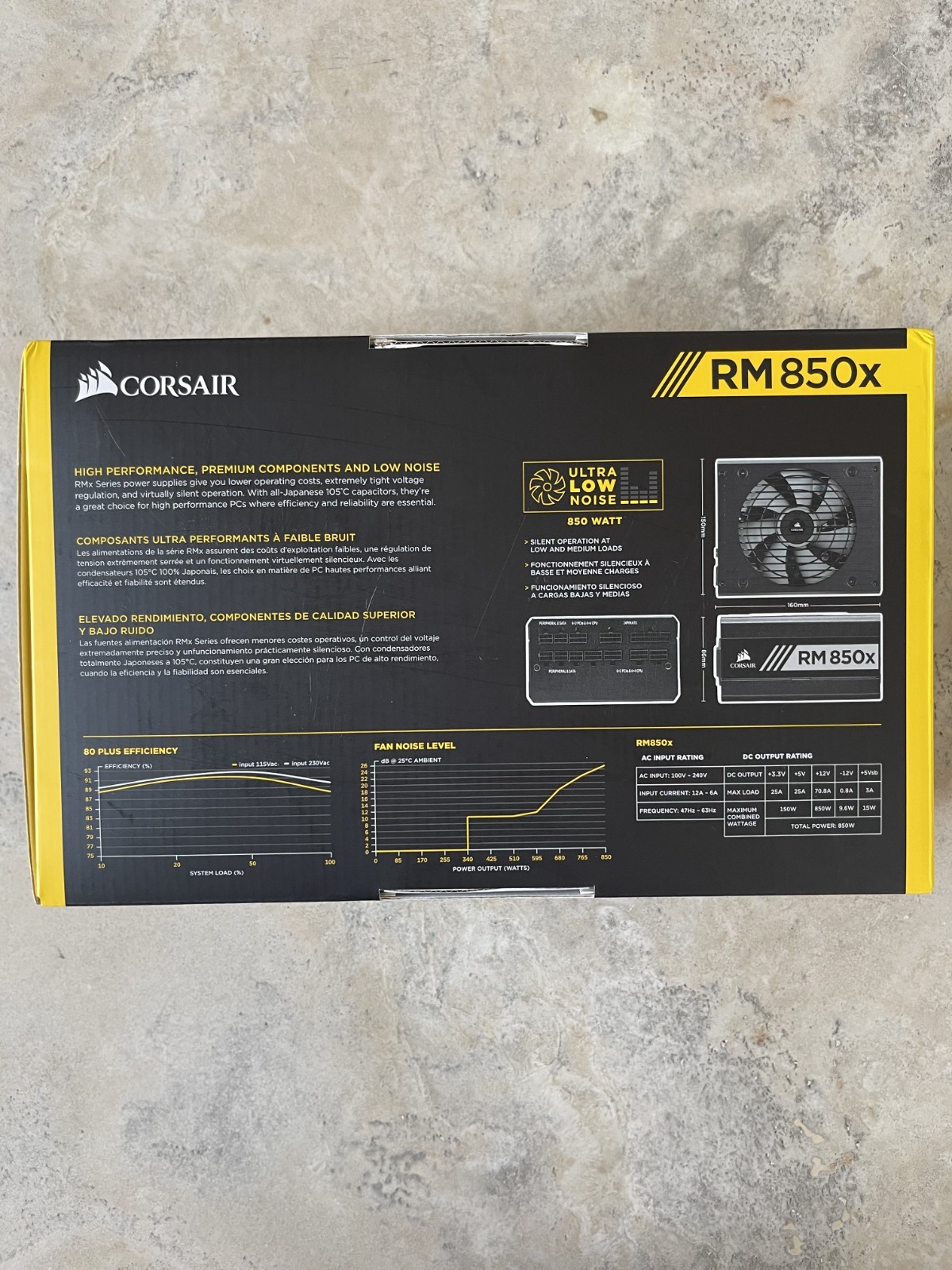 Corsair RM850x ATX Modular 850W Power Supply, 80 Plus Gold, 24 Pin, 1 Fan