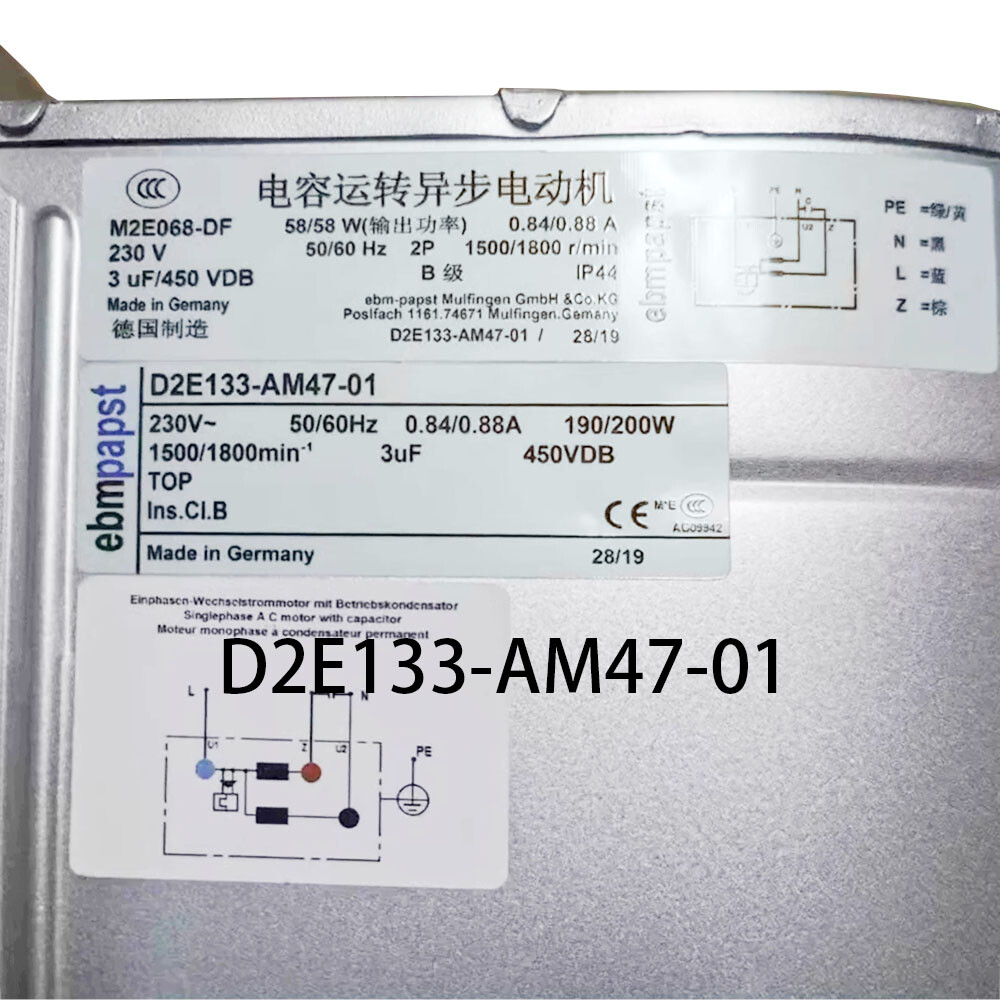 New Ebmpaps Industrial Centrifugal Fan φ133mm D2E133-AM47-01 AC 230V radiator