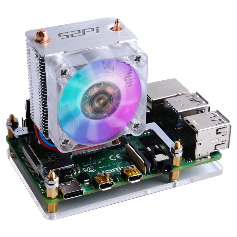 Geeekpi ICE Tower Cooler with RGB Cooling Fan and Heatsink for Raspberry Pi 4B/3