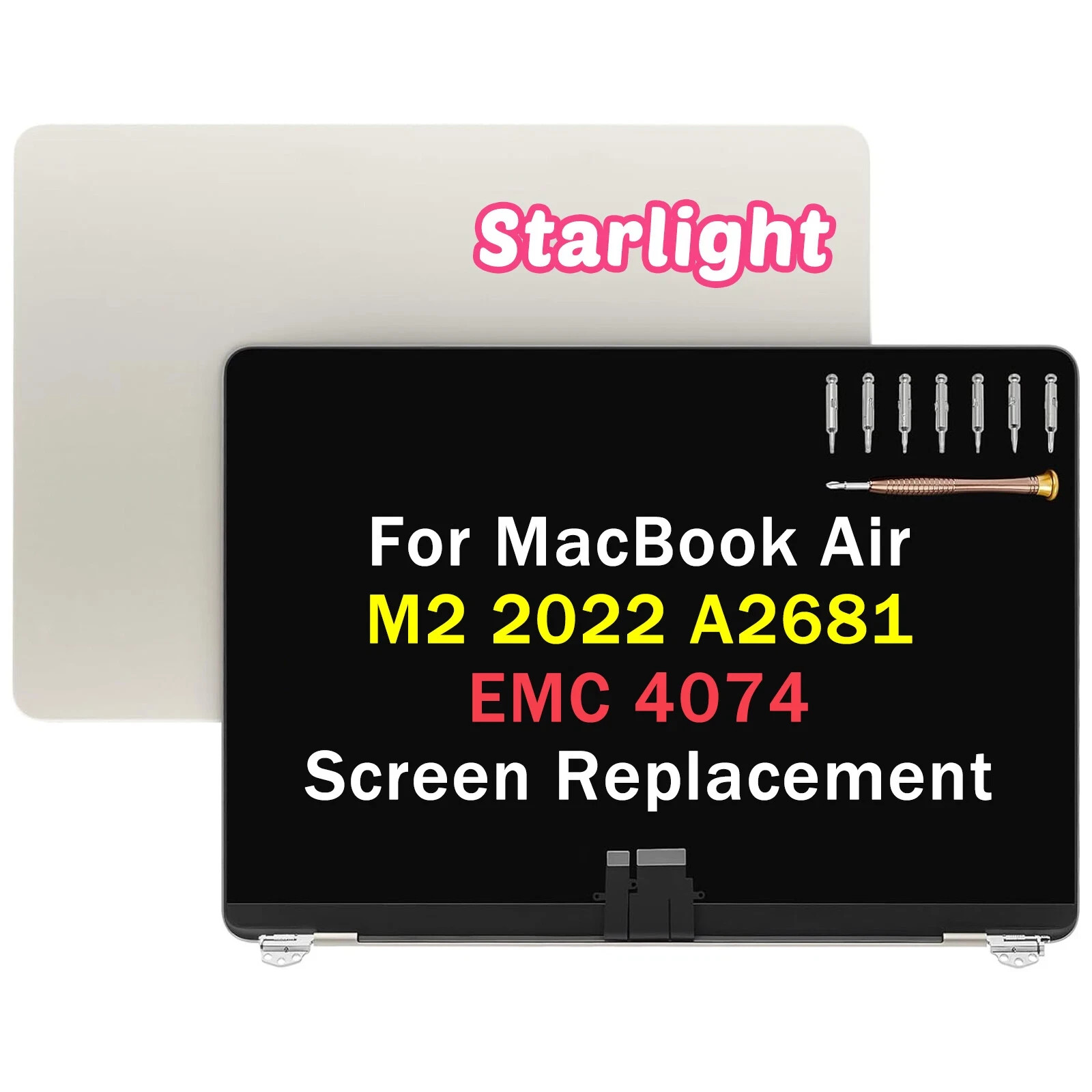 13.6″ for MacBook Air M2 2022 A2681 LED LCD Screen Replacement Full Assembly