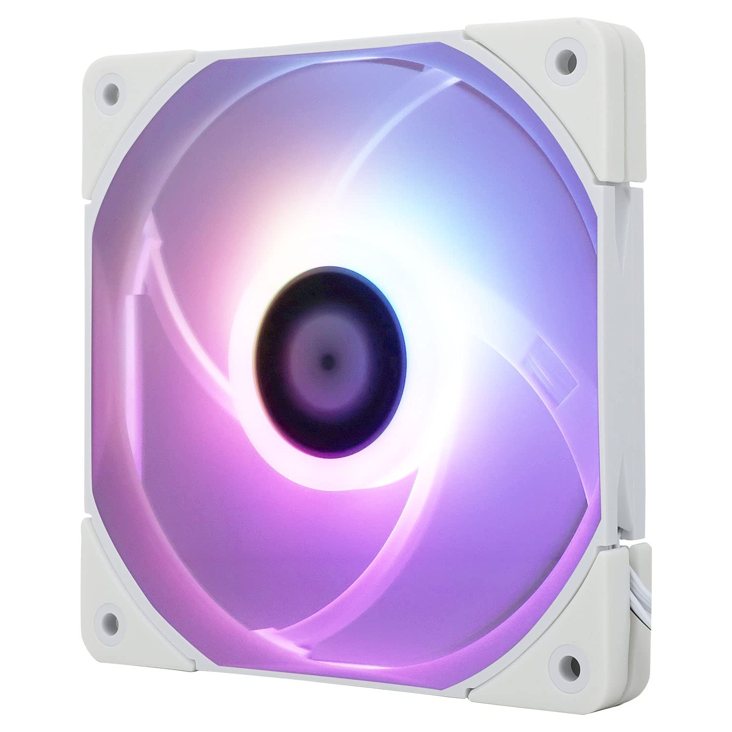TLC12015WS CPU Fan 120mm Quiet PWM Computer Case 15mm Slimline White ARGB