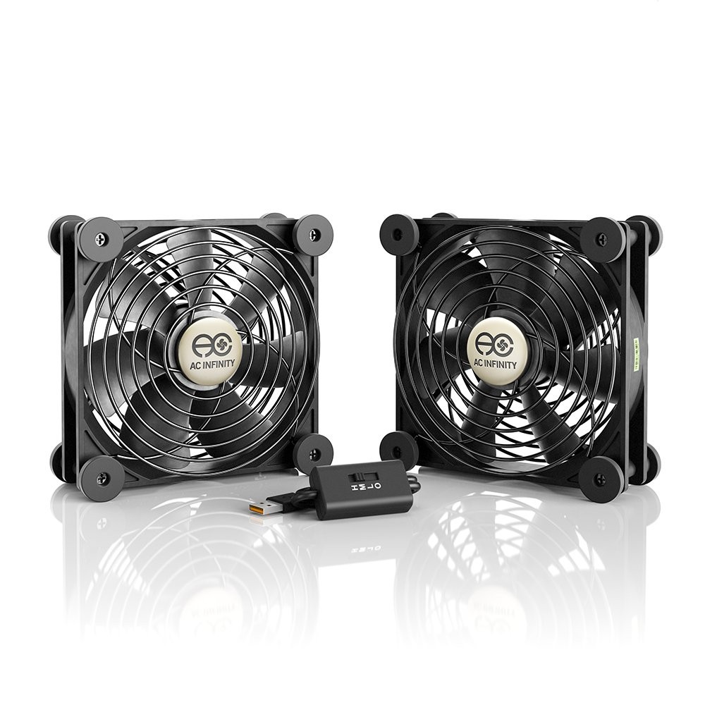 AC Infinity MULTIFAN S7, Quiet Dual 120mm USB Fan, UL-Certified for Black