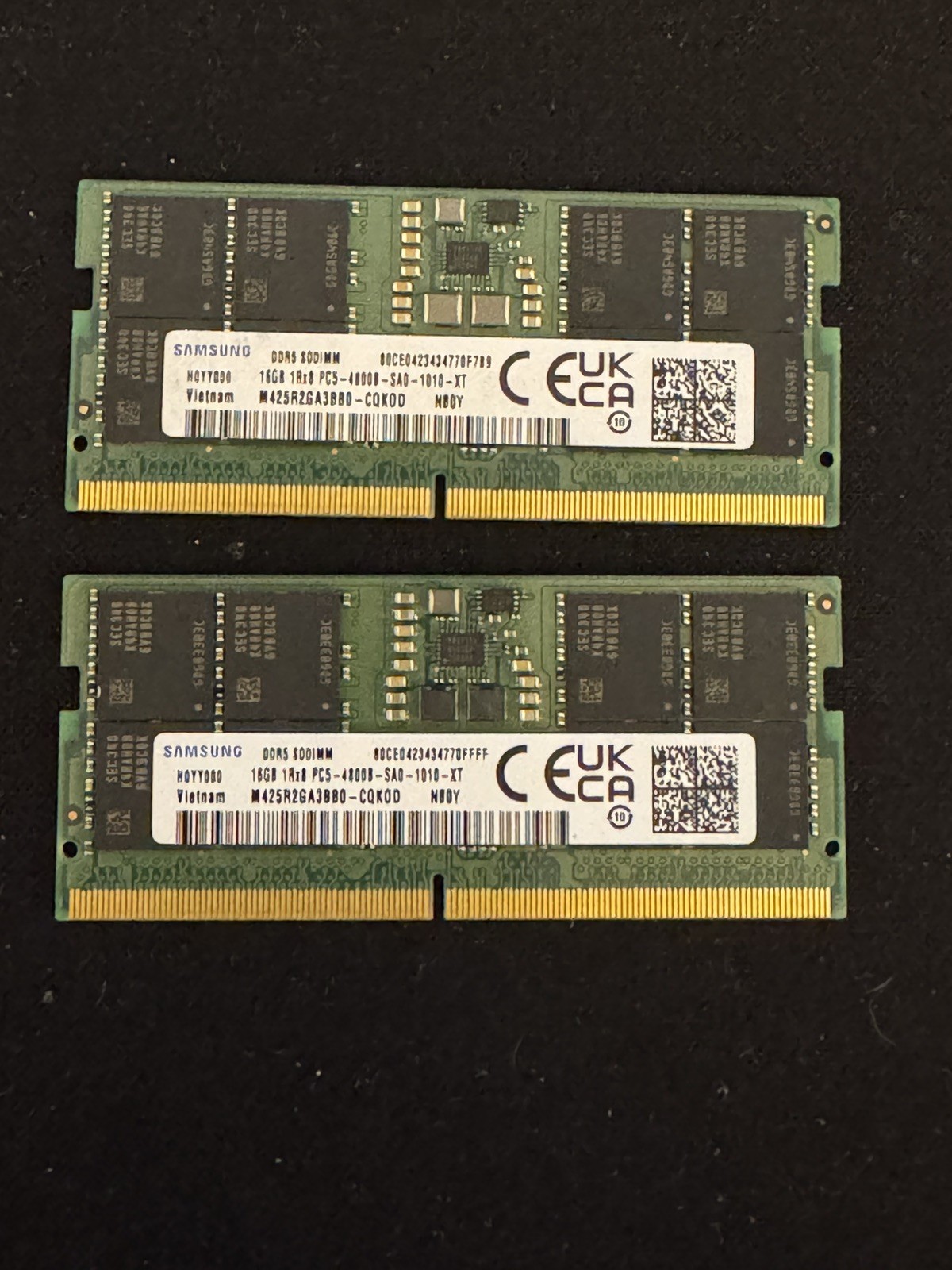 32GB Samsung 16GBx2 DDR5 4800 MHz SODIMM 1Rx8 Laptop Memory RAM M425R2GA3BB0