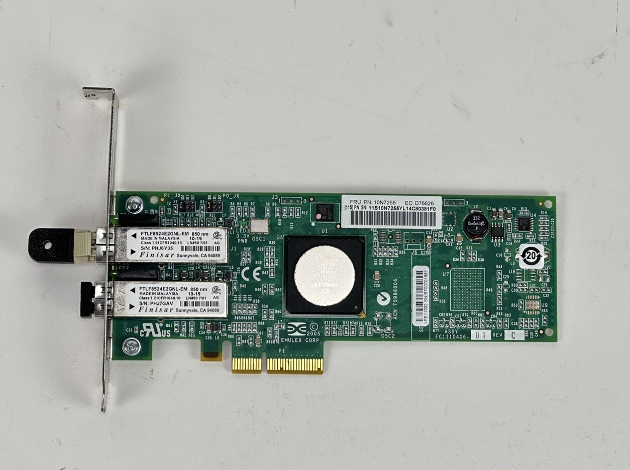 IBM Emulex 10N7255 5774 4Gb Dual port PCIe x4 Fiber Channel Host Bus Adapter